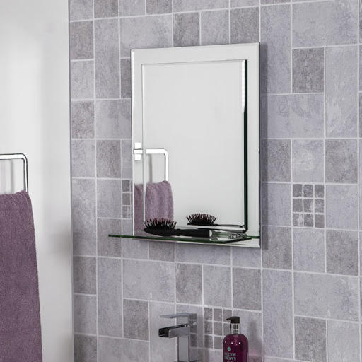 Croydex Hang 'N' Lock Rydal Double Layer Rectangular Mirror with Glass Shelf 500 x 400mm - MM700800 | Compare The Build