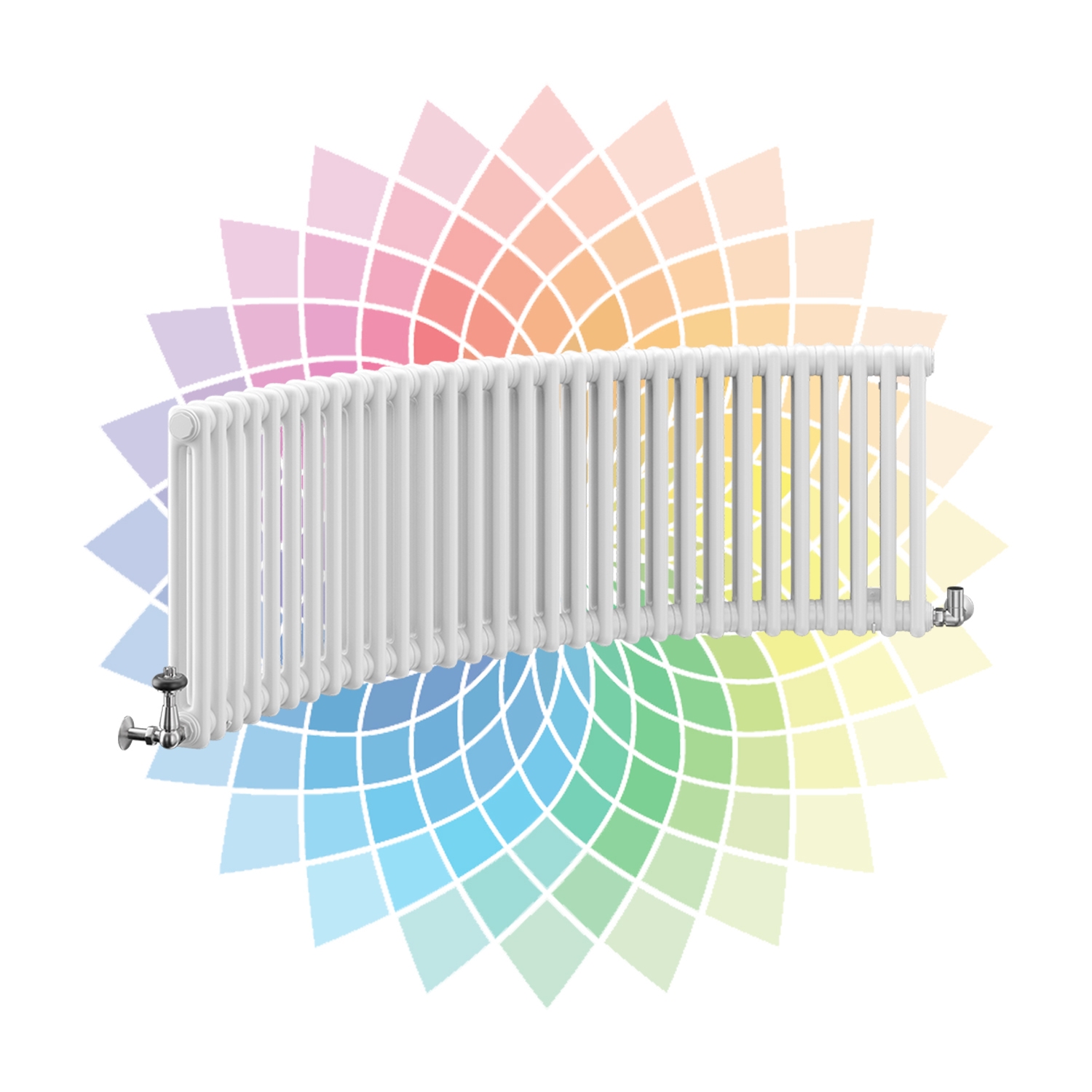 Nordic 2 Column Curved Horizontal Radiator, Custom Colour, 300mm x 1824mm | Compare The Build