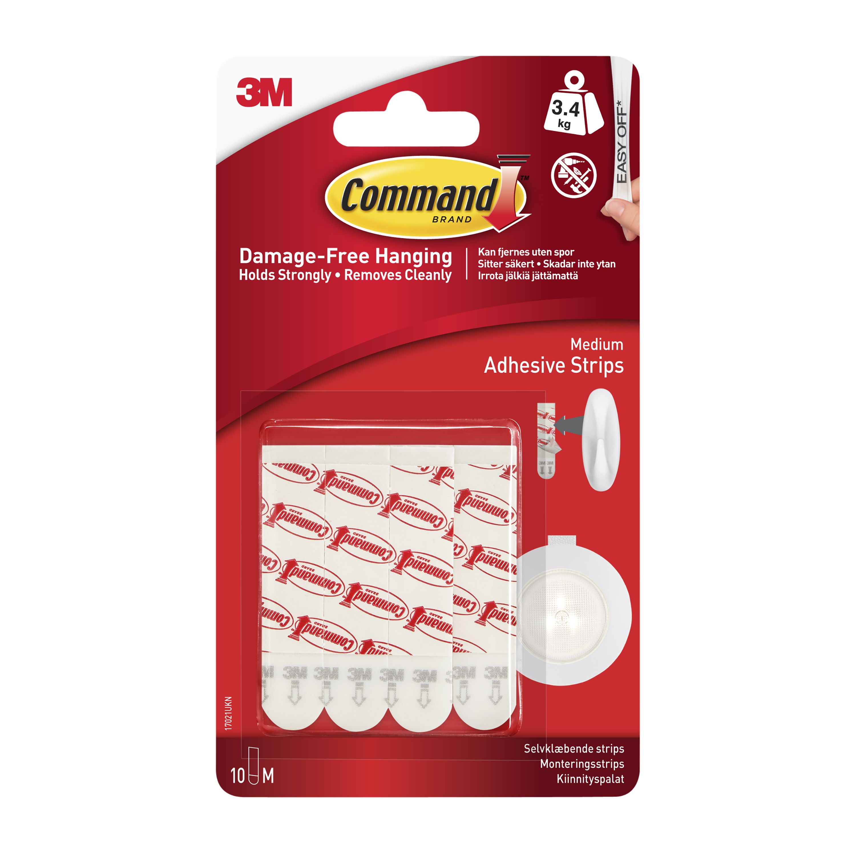 3M Command Medium White Adhesive Strip (Holds)3.4Kg, Pack Of 10 Price Comparisons | Compare The Build