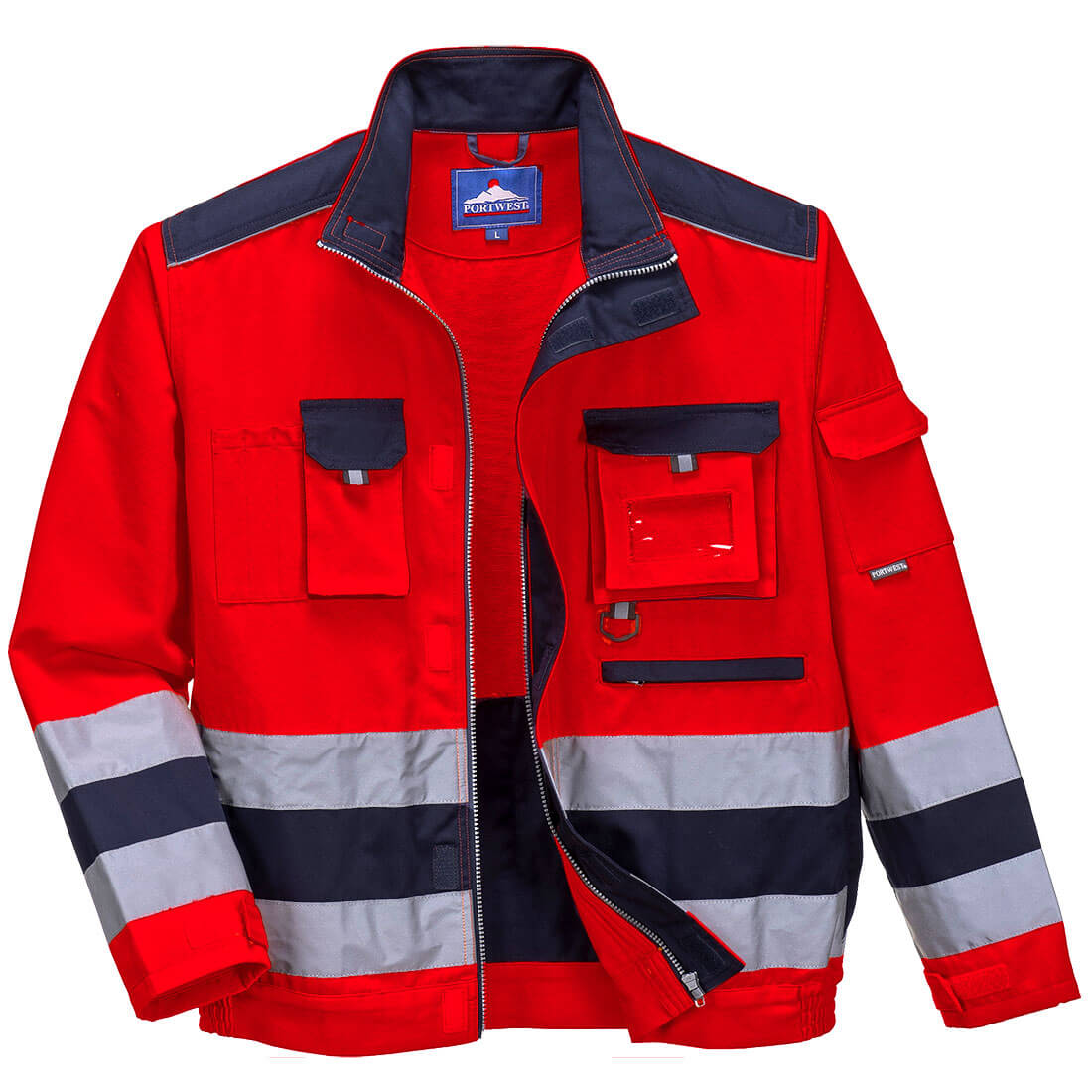 Portwest Lille Hi Vis Jacket Red / Navy S Price Comparisons | Compare The Build