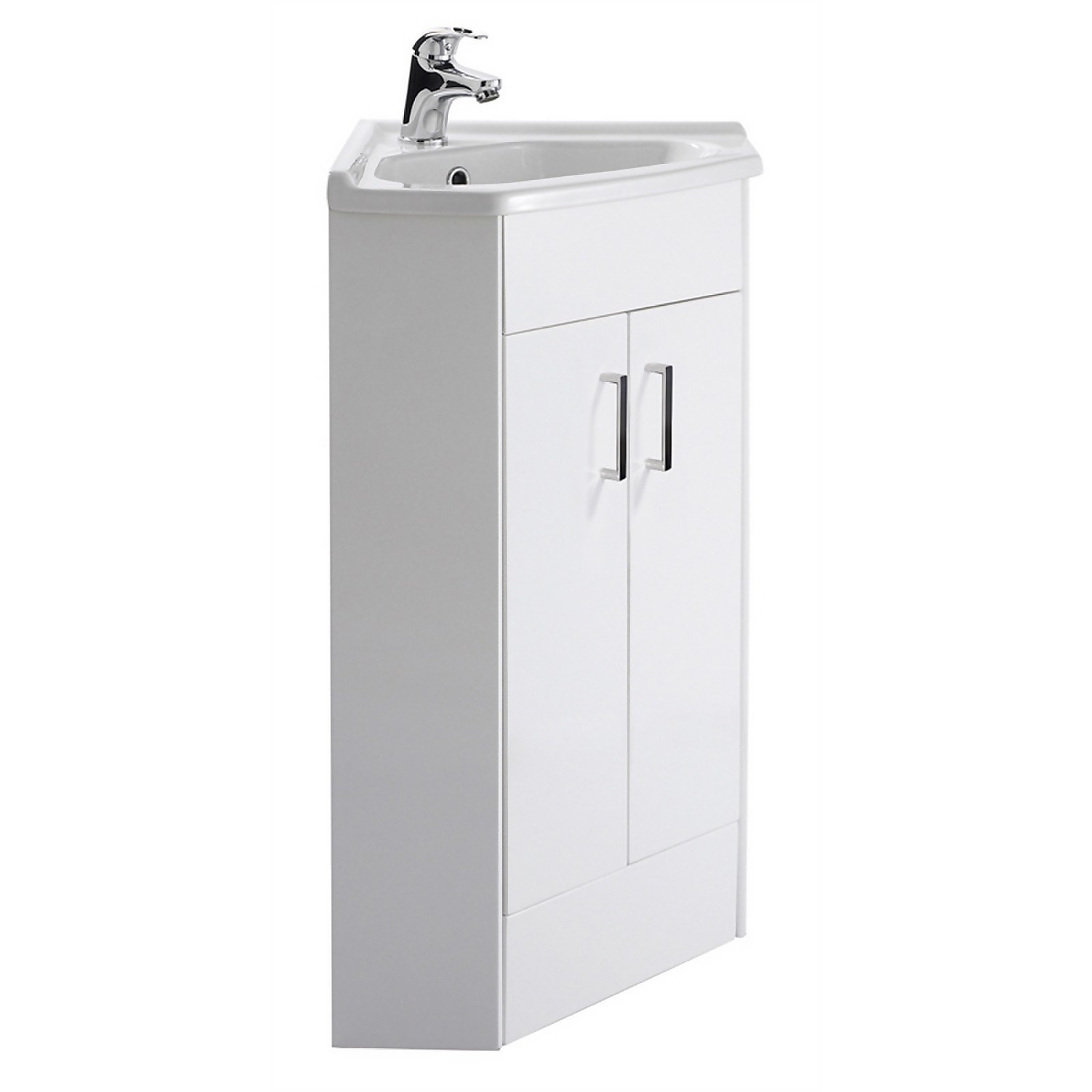 Balterley Orbit 2 Door Corner Cabinet With Basin - Gloss White Price Comparisons | Compare The Build