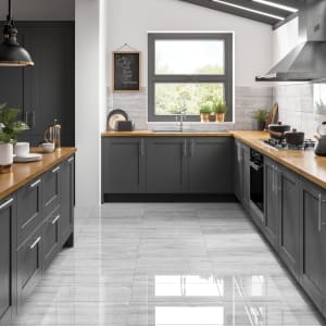 Wickes Olympia™ Light Grey Polished Stone Porcelain Wall & Floor Tile - 600 x 300mm Price Comparisons | Compare The Build