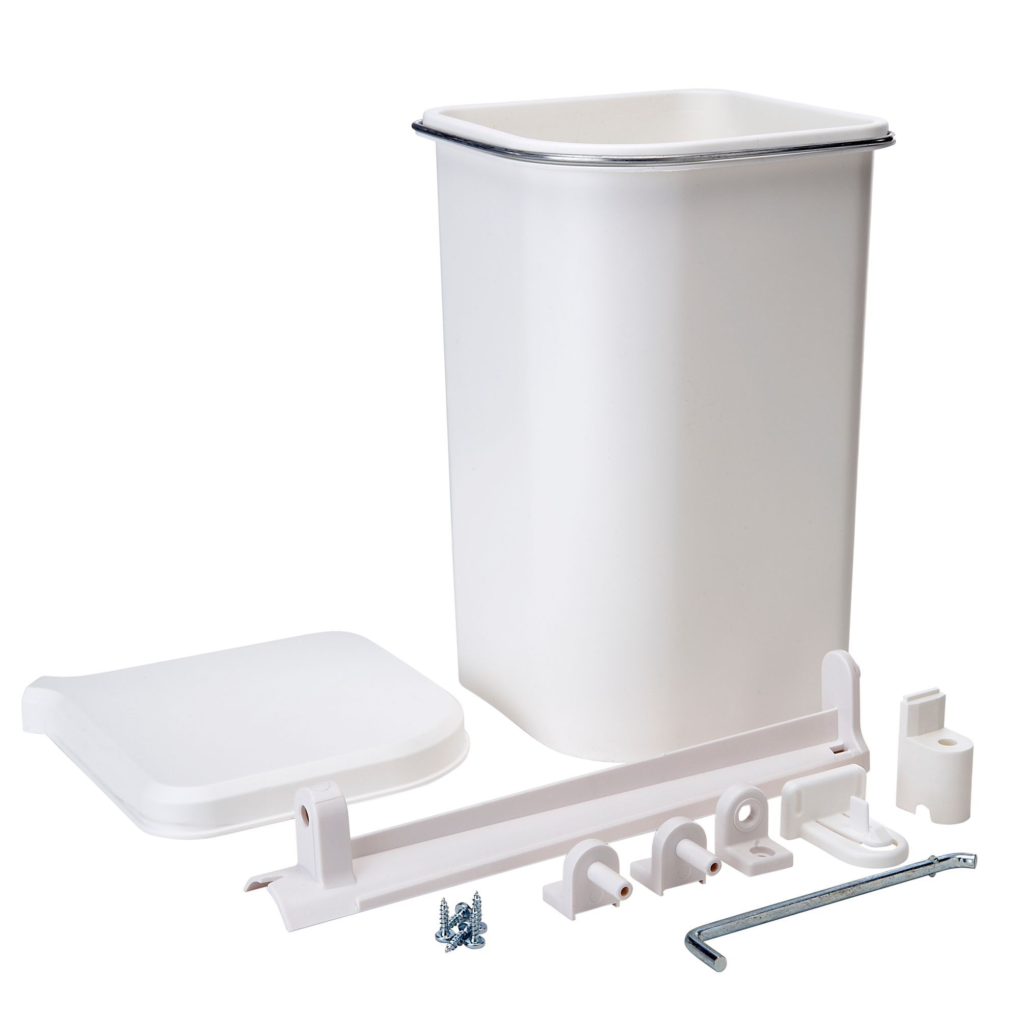 Cooke & Lewis White Plastic Square Integrated Swing-Out Bin, 5L Price Comparisons | Compare The Build