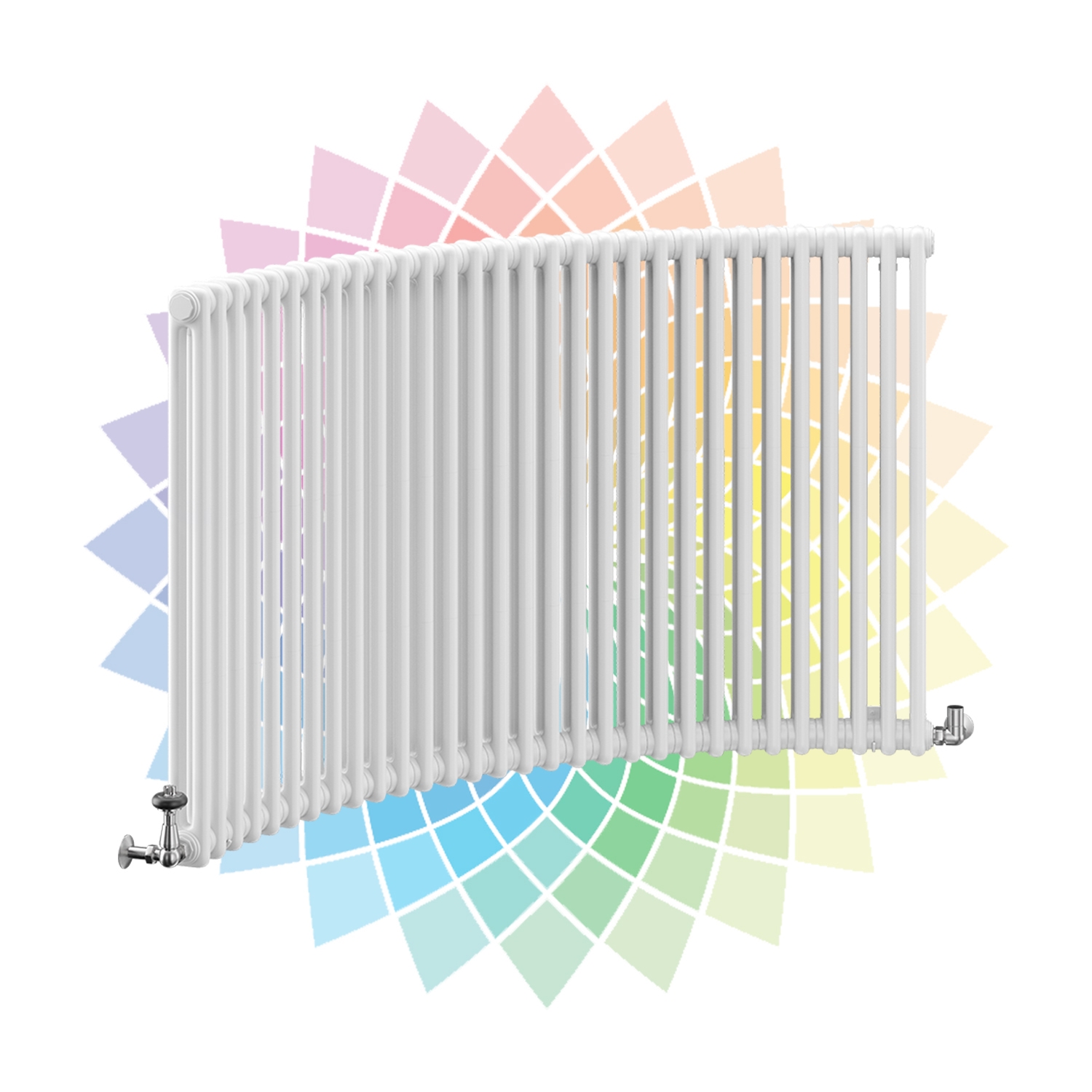 Nordic 2 Column Curved Horizontal Radiator, Custom Colour, 600mm x 1824mm | Compare The Build