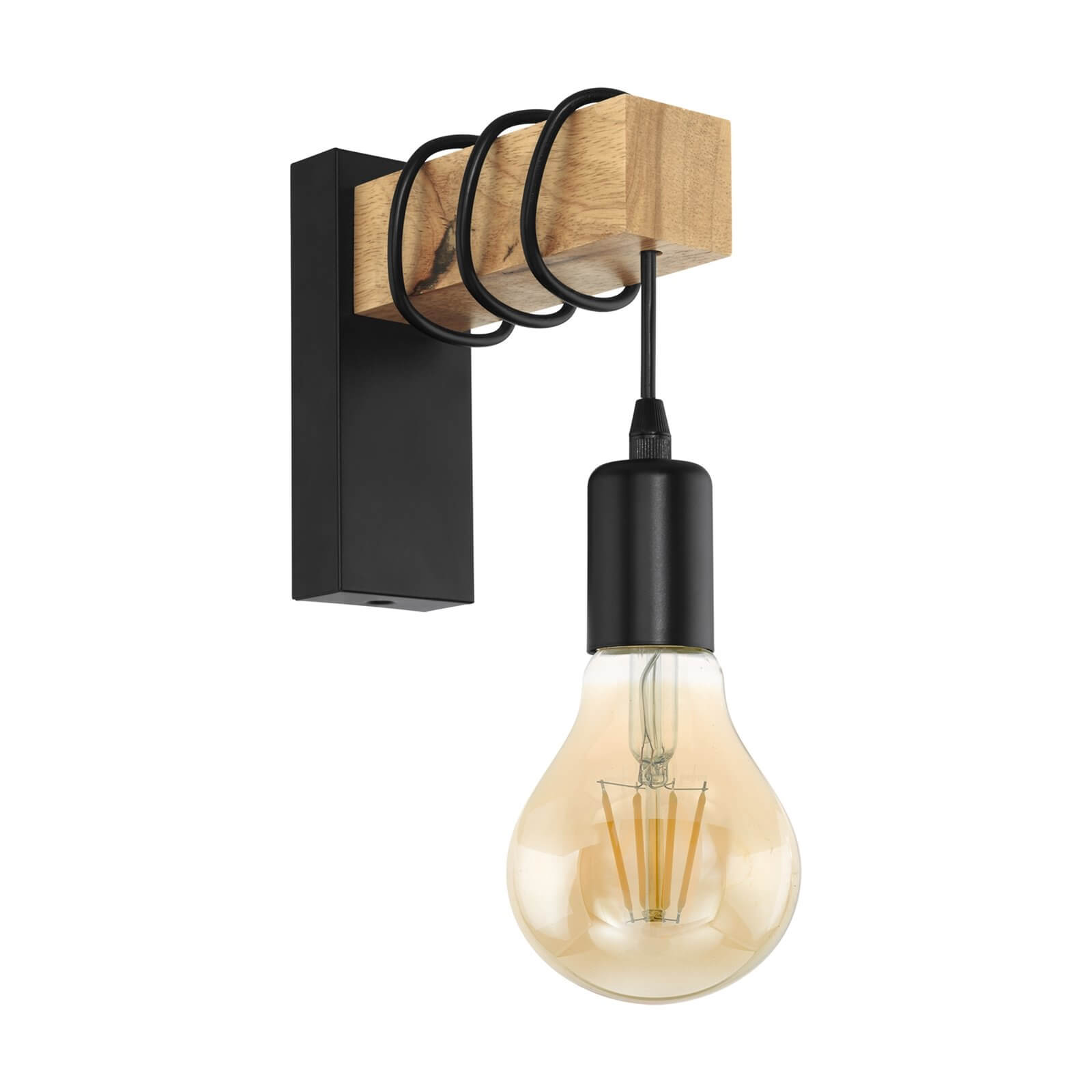 Eglo Townshend Wall Light - Black & Brown Price Comparisons | Compare The Build