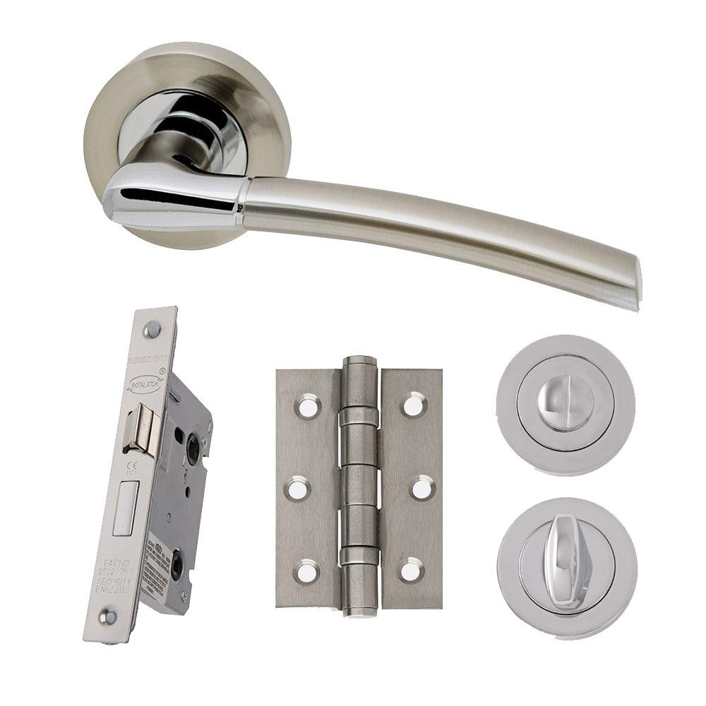 LPD Internal Polished Chrome Satin Nickel Mercury Handle Hardware Pack - Bathroom LPD Doors HARDMERPRI | Compare The Build