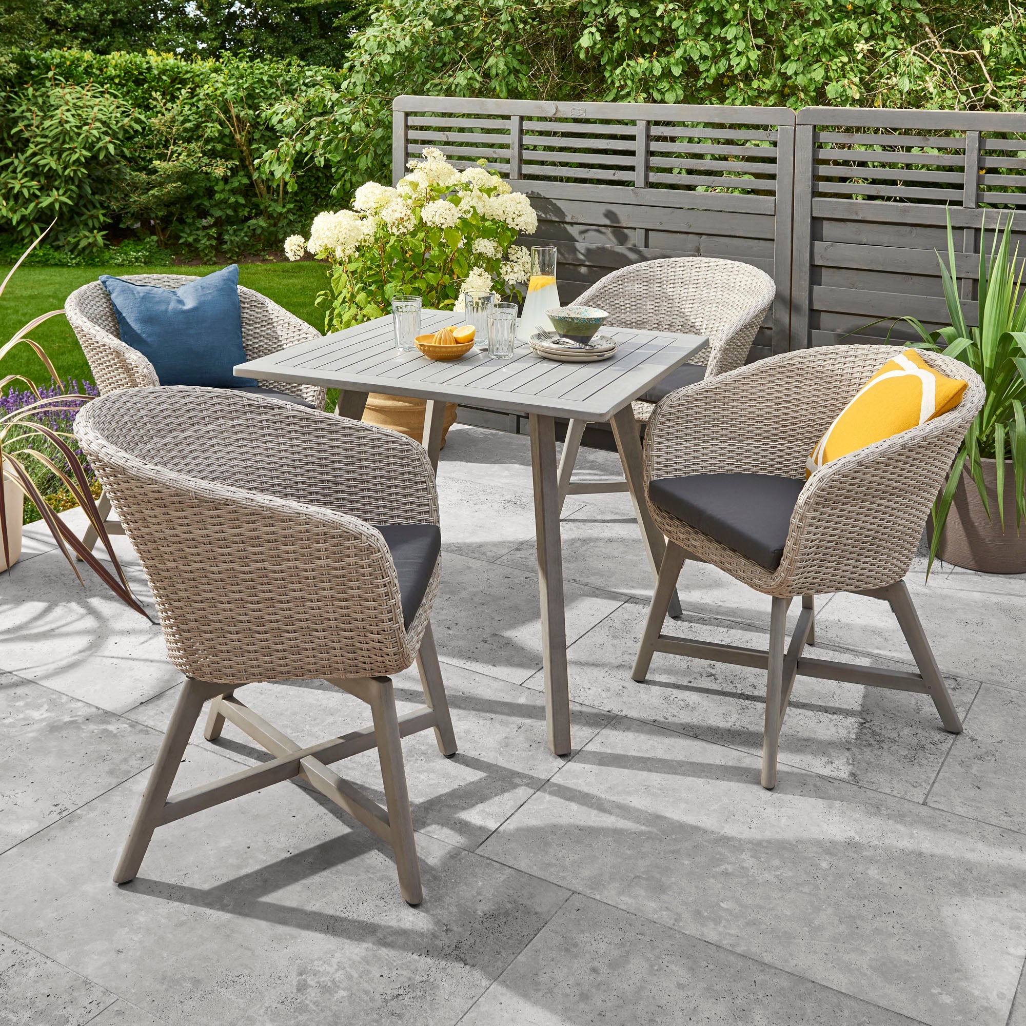 Chedworth 4 Seater Dining Set Grey | Compare The Build