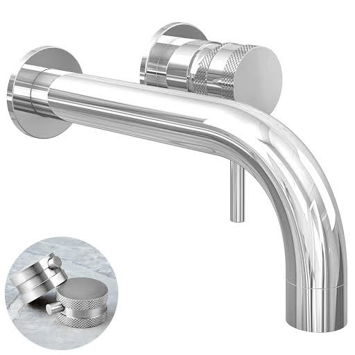 Merano Textured Wall Mounted Basin Mixer Tap - Chrome Price Comparisons | Compare The Build