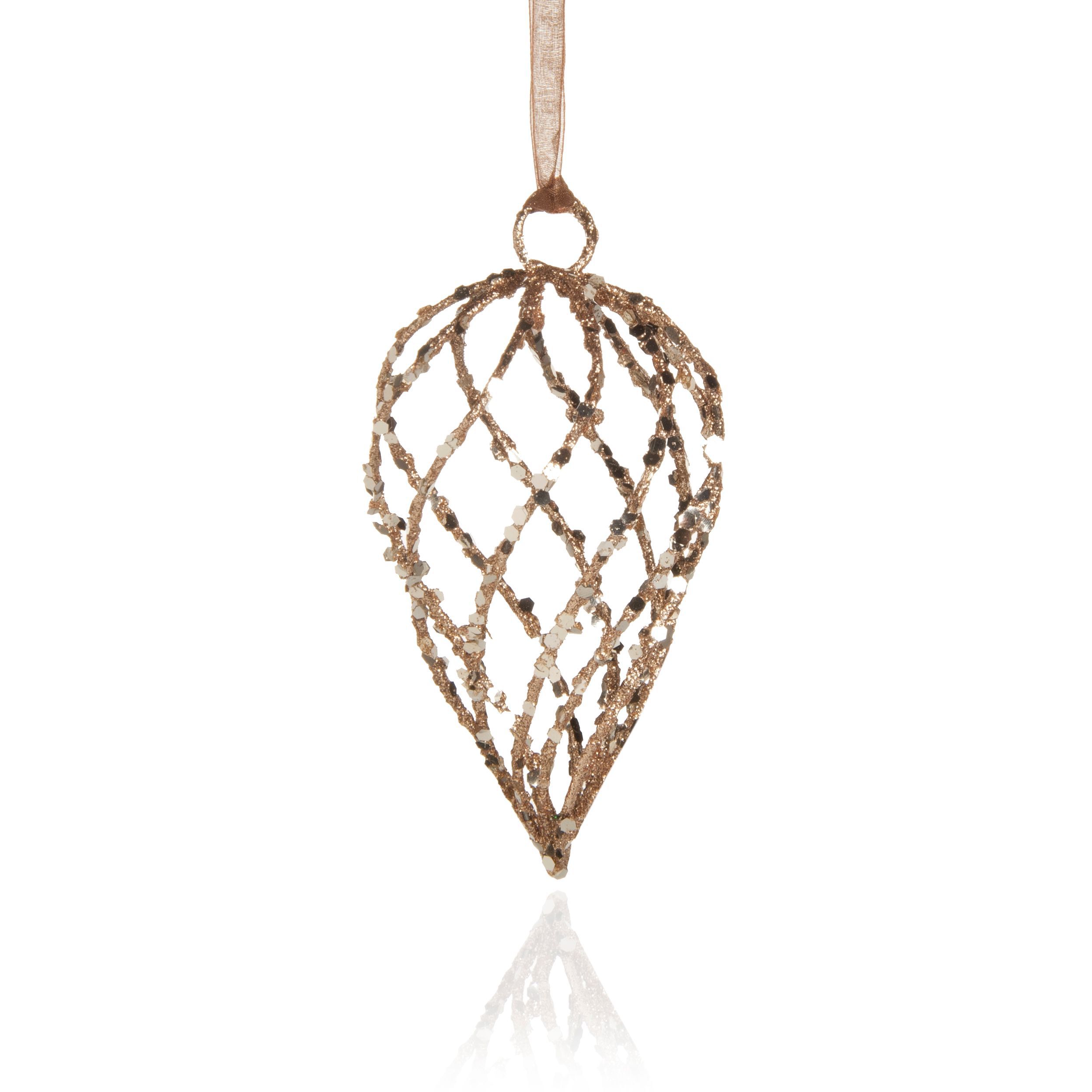 Glitter Champagne Raindrop Tree Decoration Price Comparisons | Compare The Build