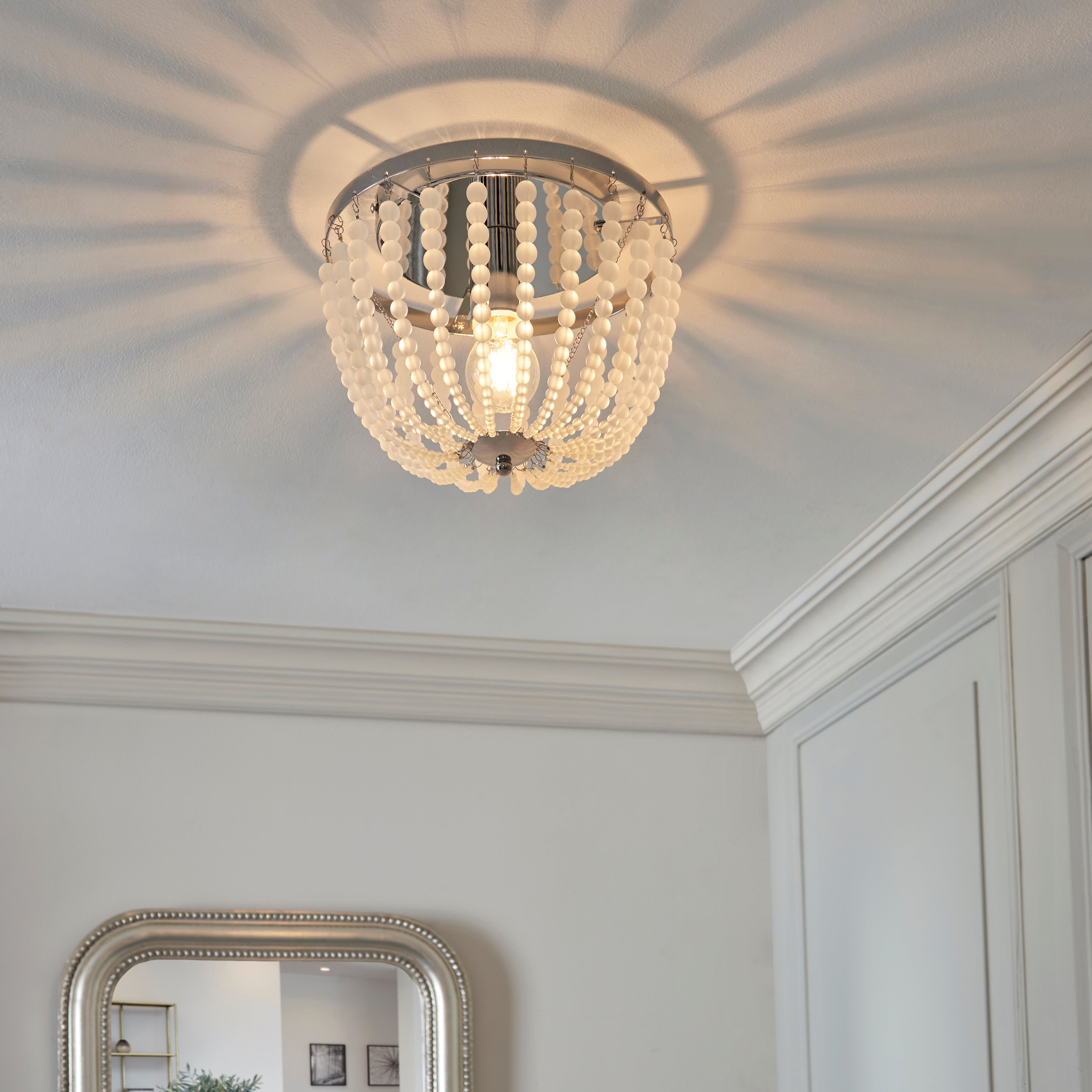 Alora Bathroom Beaded Flush Chandelier Chrome Price Comparisons | Compare The Build
