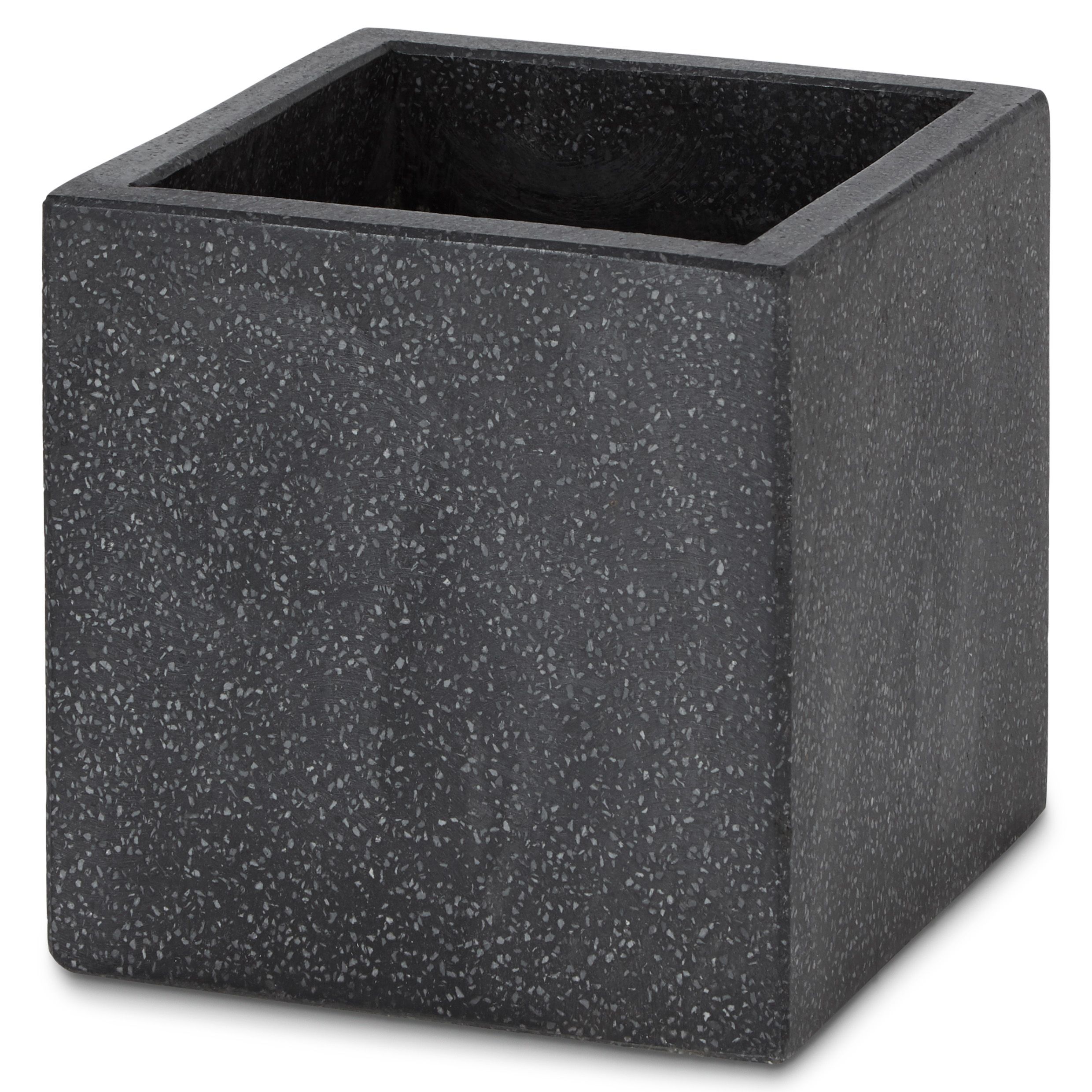 Blooma Hoa Dark Grey Concrete Effect Fibreclay Square Plant Pot (Dia)30Cm | Compare The Build