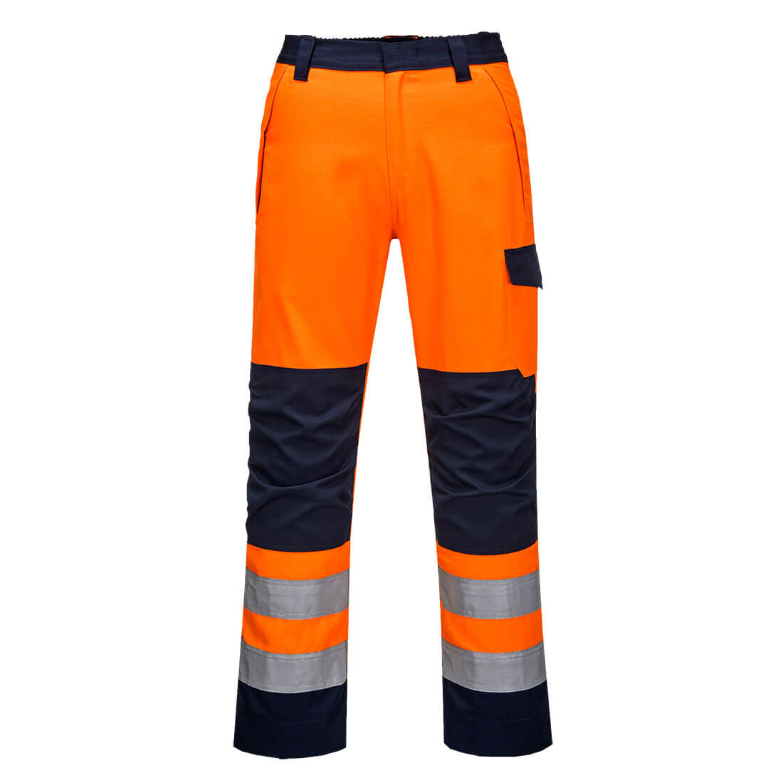 Portwest MV36 Modaflame Hvo trousers Orange / Navy L 31" | Compare The Build