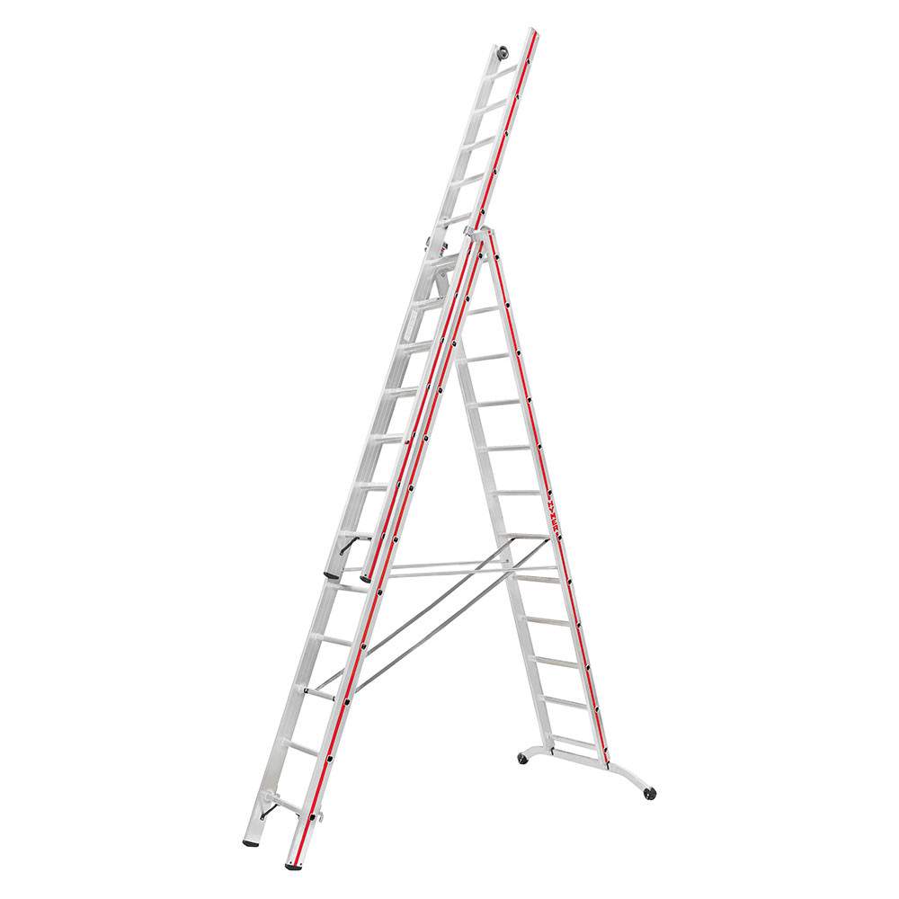 Hymer Red Line Industrial 3 Section Combination Ladder 3.63m - 8.66m 604736 Price Comparisons | Compare The Build