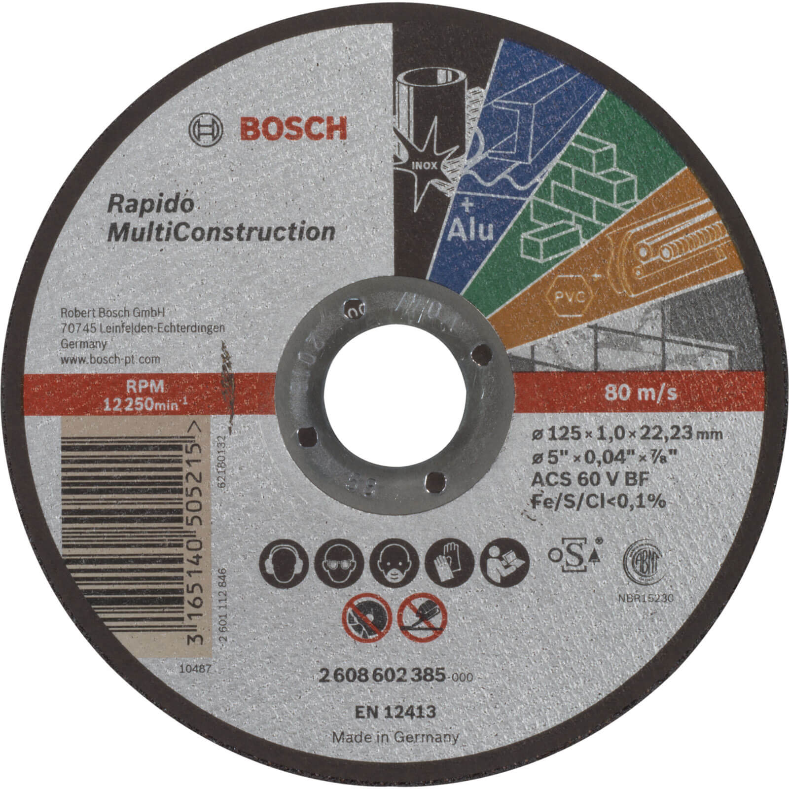 Bosch Rapido MultiConstruction Cutting Disc 125mm 1mm 22mm Price Comparisons | Compare The Build