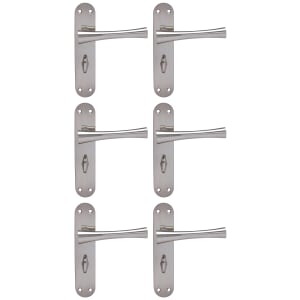 Monaco Satin Nickel Bathroom Door Handle - 3 Pairs Price Comparisons | Compare The Build