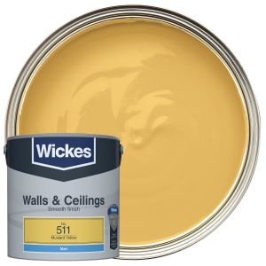 Wickes Vinyl Matt Emulsion Paint - Mustard Yellow No.511 - 2.5L Price Comparisons | Compare The Build