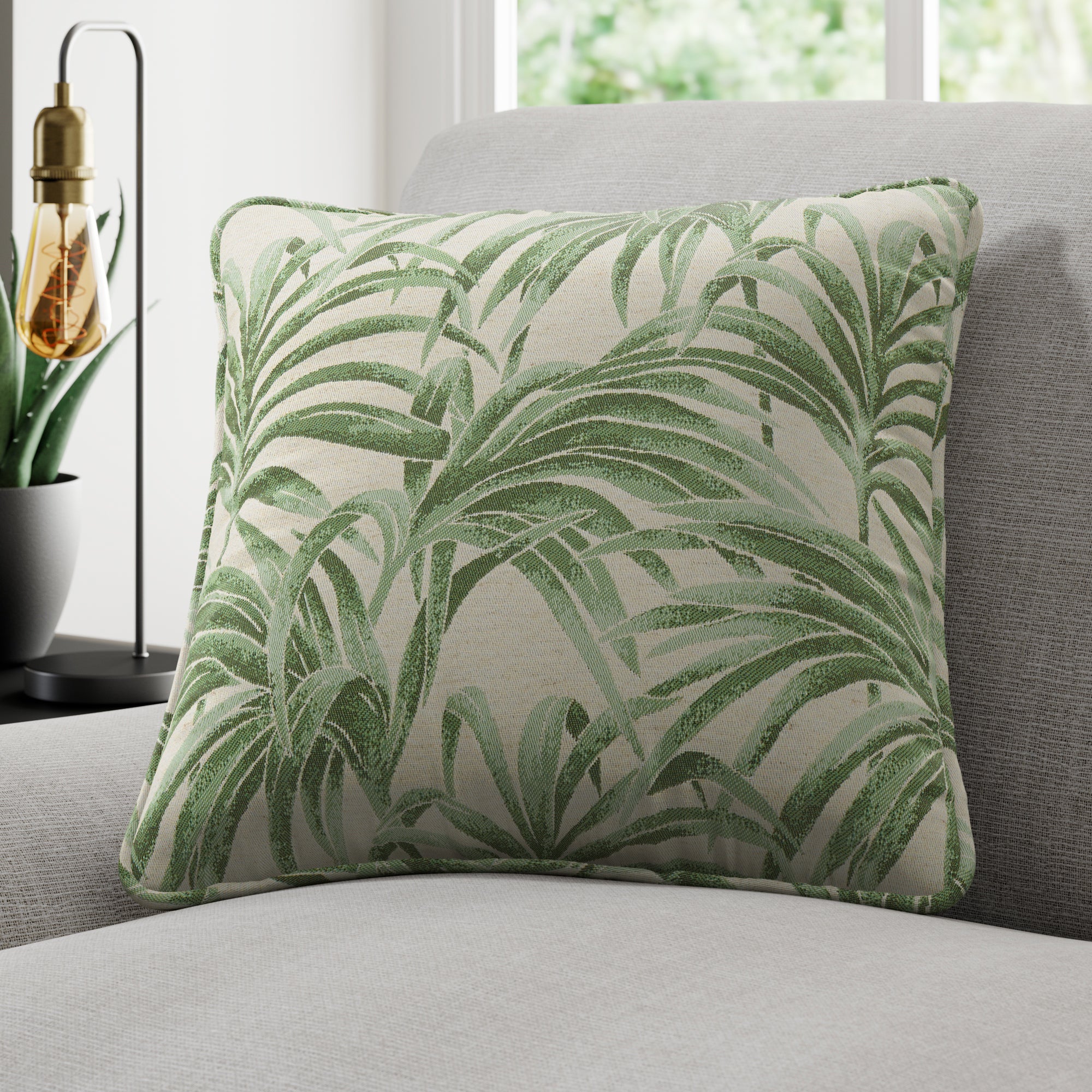 Palm Jacquard Made to Measure Cushion Cover Palm Jacquard Green Price Comparisons | Compare The Build