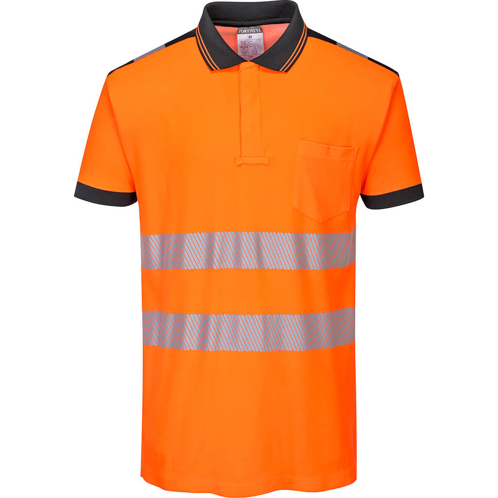 Portwest PW3 Hi Vis Polo Shirt Orange / Black L Price Comparisons | Compare The Build