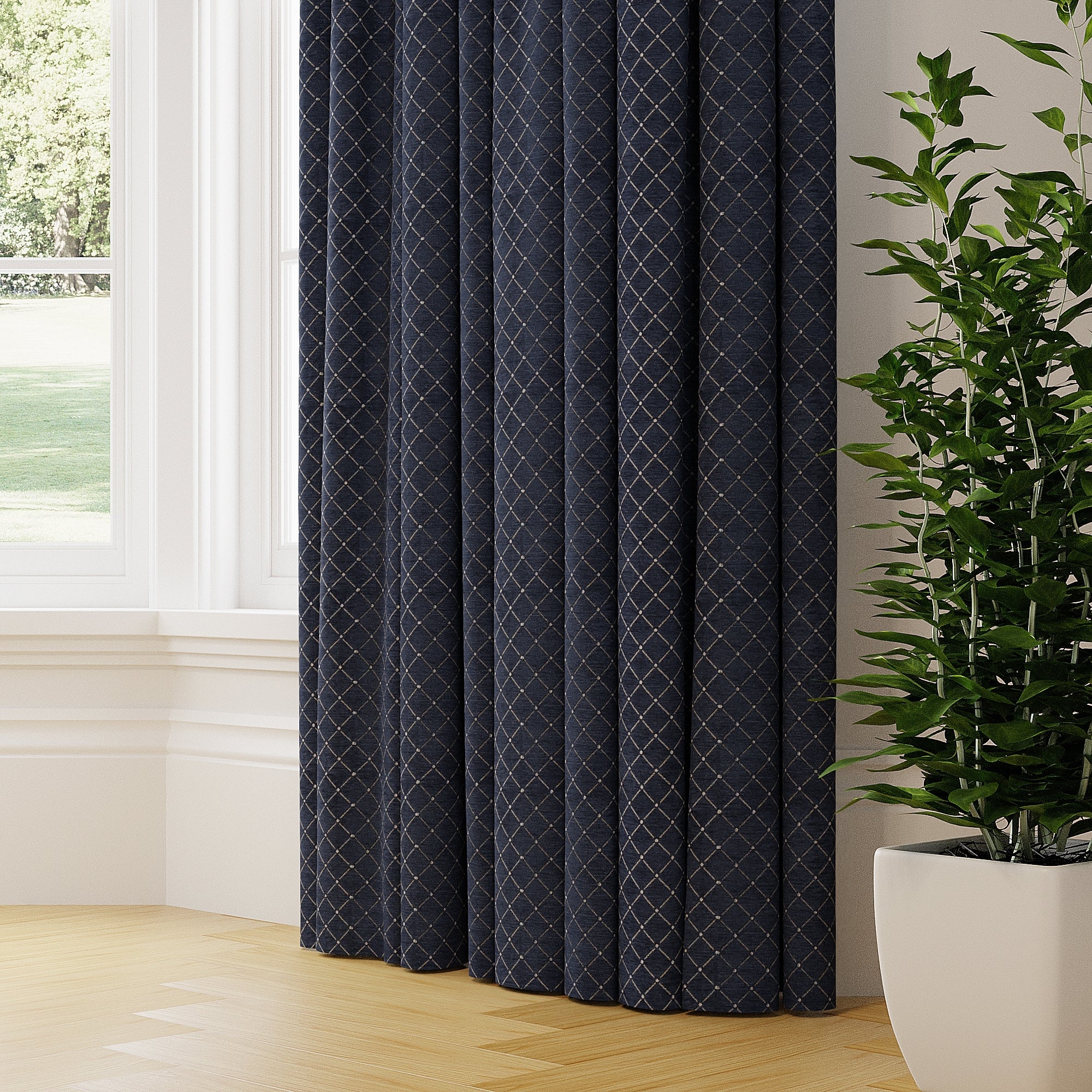 Solitaire Made to Measure Curtains Navy Blue Price Comparisons | Compare The Build