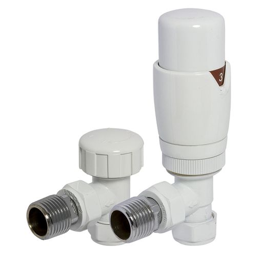 Towelrads Round Angled TRV and Lockshield Valves White 105mm x 65mm Price Comparisons | Compare The Build