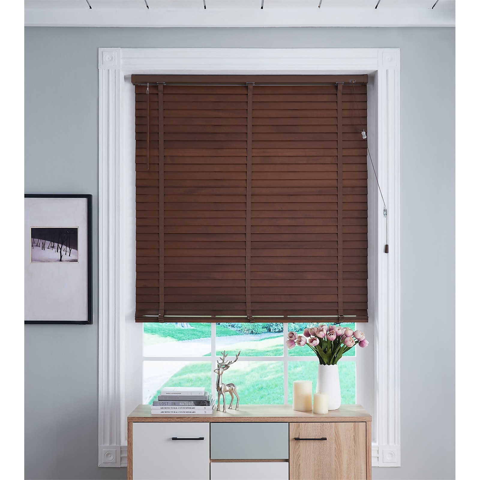 50mm Wood Venetian Blind - Walnut - 110x160cm Price Comparisons | Compare The Build