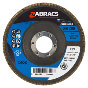 Abracs ABFZ115B080 Zirconium Flap Discs Medium 80 Grit - 115 x 22.23mm Price Comparisons | Compare The Build