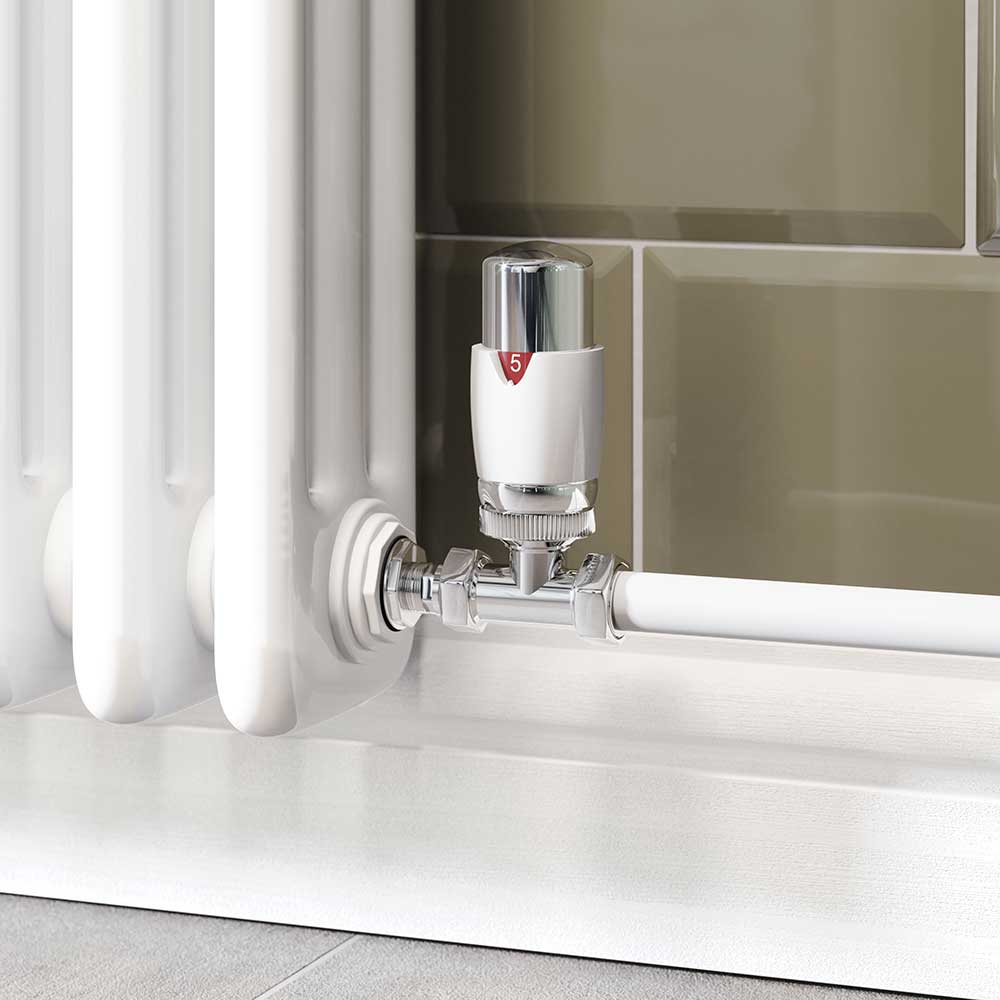 Trade Direct Thermostatic Valves, Modern, White/Chrome Straight - 8mm Price Comparisons | Compare The Build