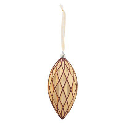 Nordic Tradition Matt Gold & Red Glitter Effect Bauble Price Comparisons | Compare The Build