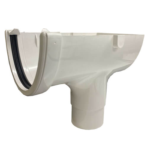 FloPlast Deepflow/ Hi-Cap Gutter Stopend Outlet - 115mm x 75mm White Price Comparisons | Compare The Build