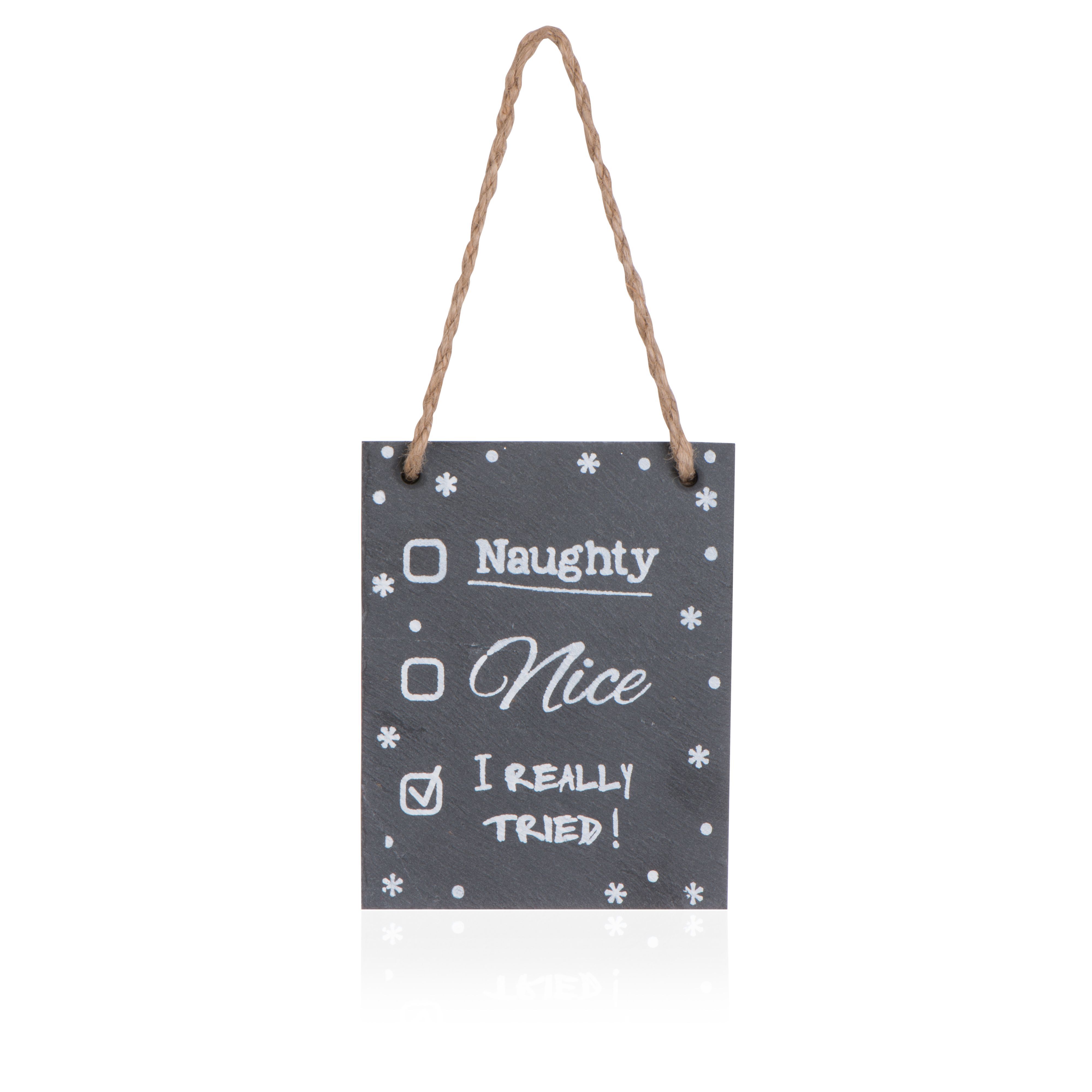 Grey Naughty Or Nice Tree Decoration Price Comparisons | Compare The Build