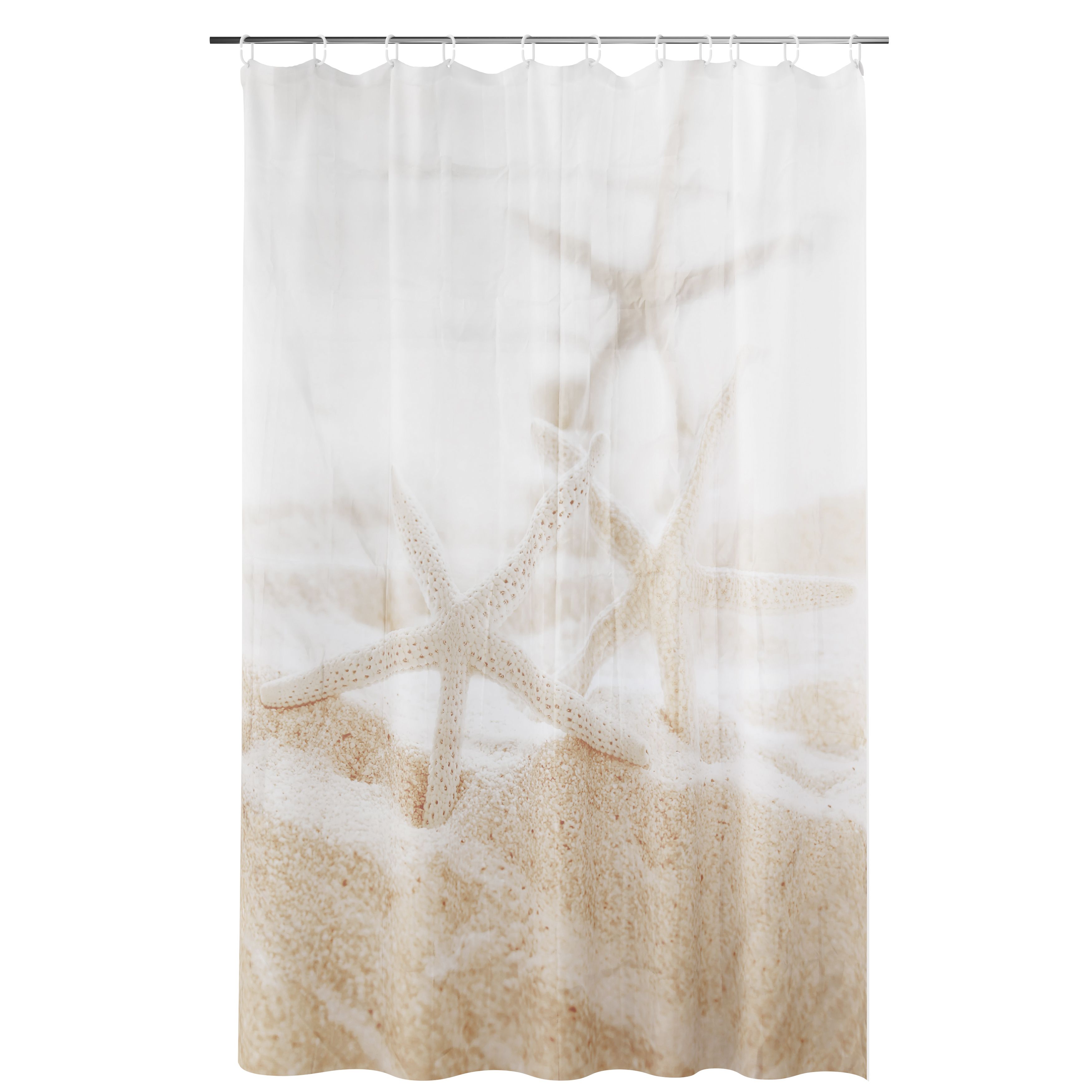 GoodHome Balka Beige Starfish Shower Curtain (L)1800mm Price Comparisons | Compare The Build