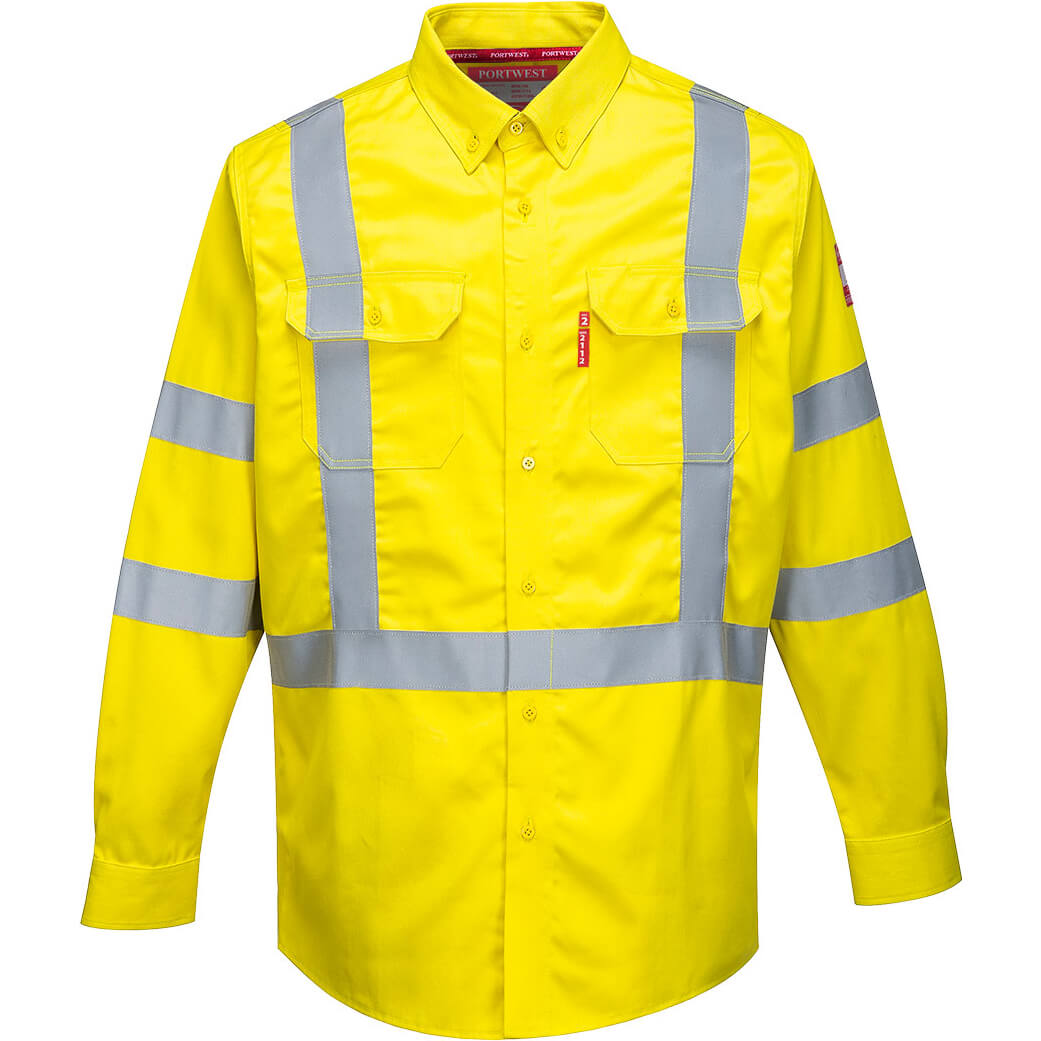 Biz Flame 88/12 FR Mens Hi Vis Flame Resistant Work Shirt Yellow XL Price Comparisons | Compare The Build