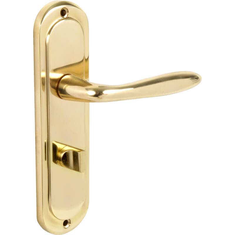 Mocho Solid Polished Brass Bathroom Thumb Lock Door Handle - Pair - Designer Levers Price Comparisons | Compare The Build