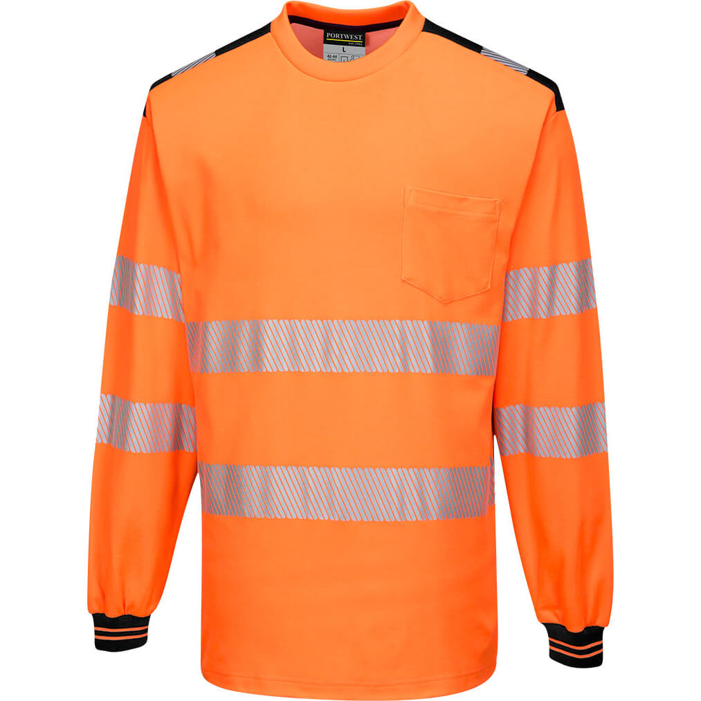 Portwest HiVisTex Pro Long Sleeved T Shirt Orange / Black 3XL | Compare The Build