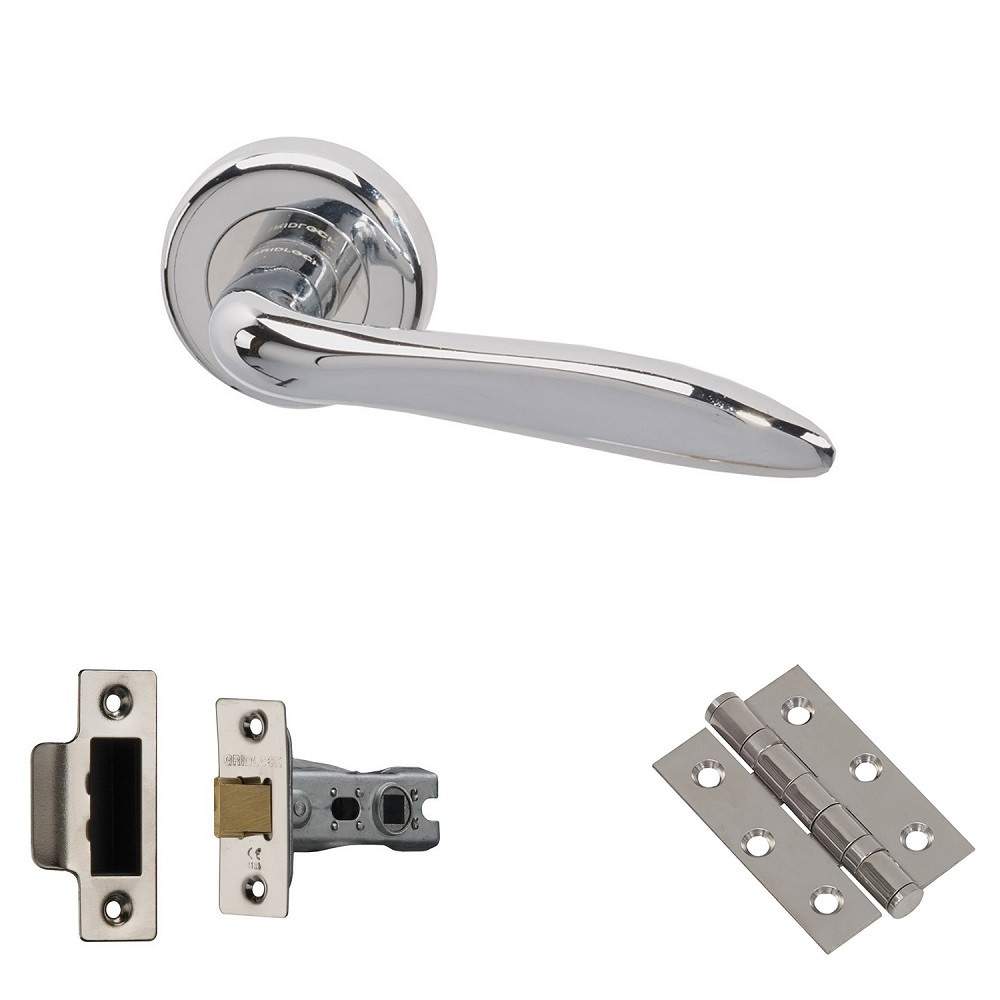 XL Joinery Danube Polished Chrome Latch Door Handle Pack - 75mm DANUBEHP75 Price Comparisons | Compare The Build