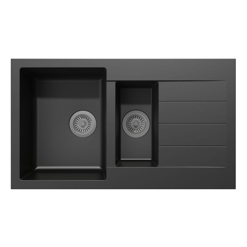 Cooke & Lewis Roso 1.5 Bowl Volcano Black Rok Composite Sink Price Comparisons | Compare The Build