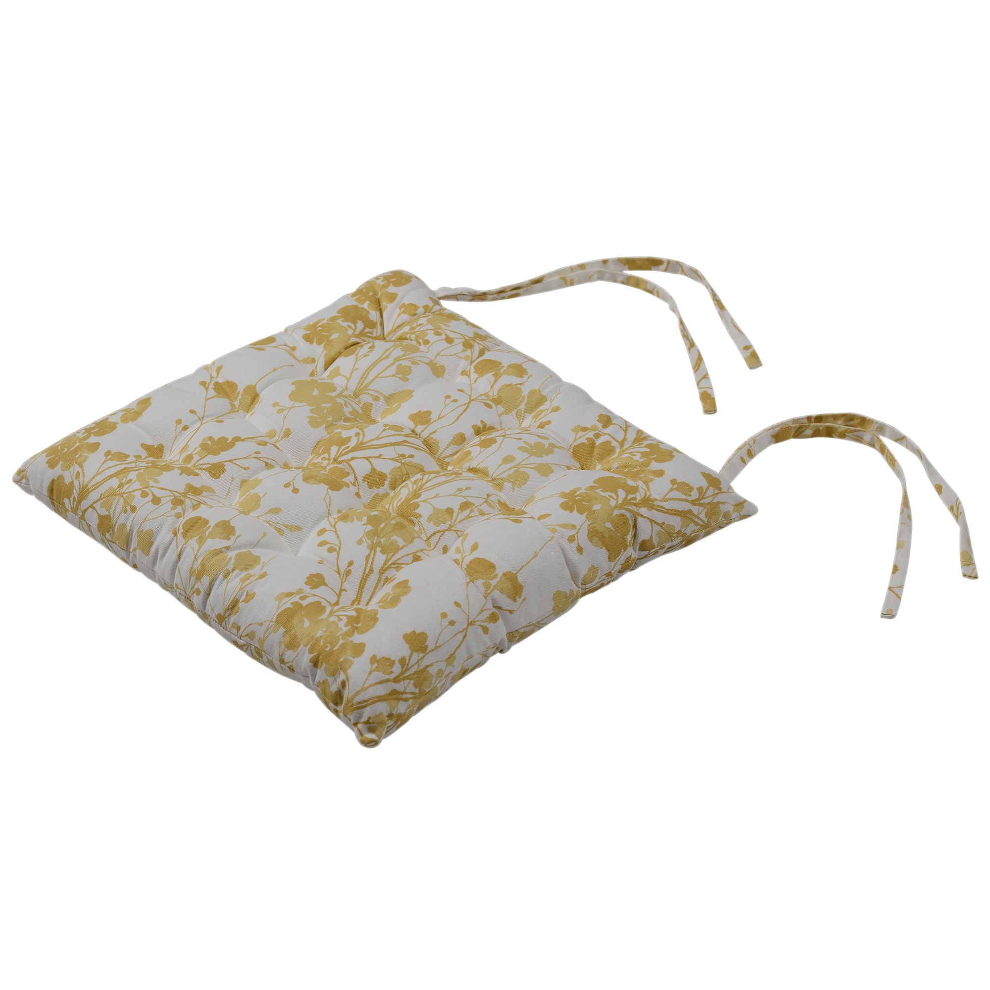 Ochre & White Floral Seat Pad | Compare The Build