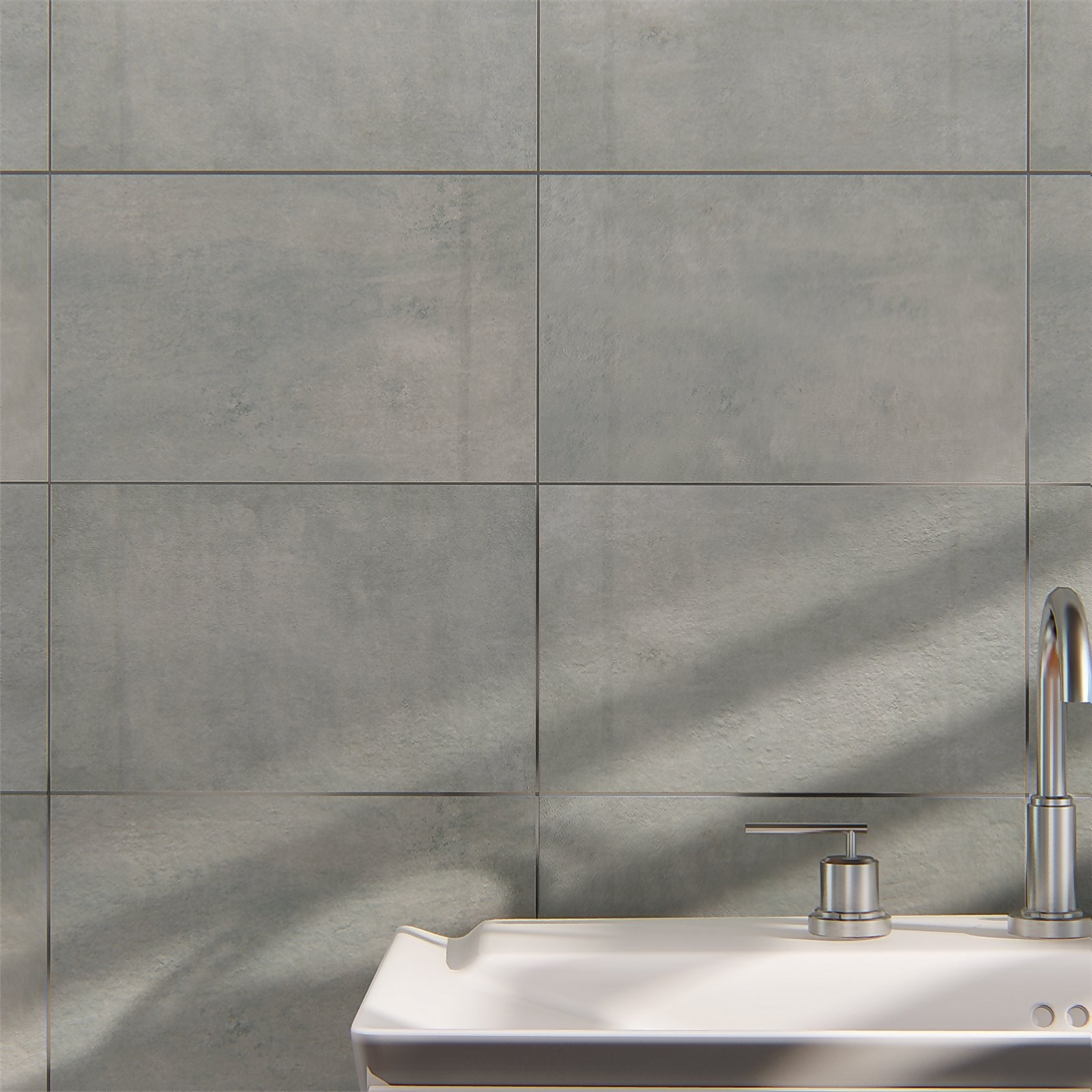 Ashbourne Concrete Ceramic Wall Tile 250 x 400mm - 1sqm Pack Price Comparisons | Compare The Build