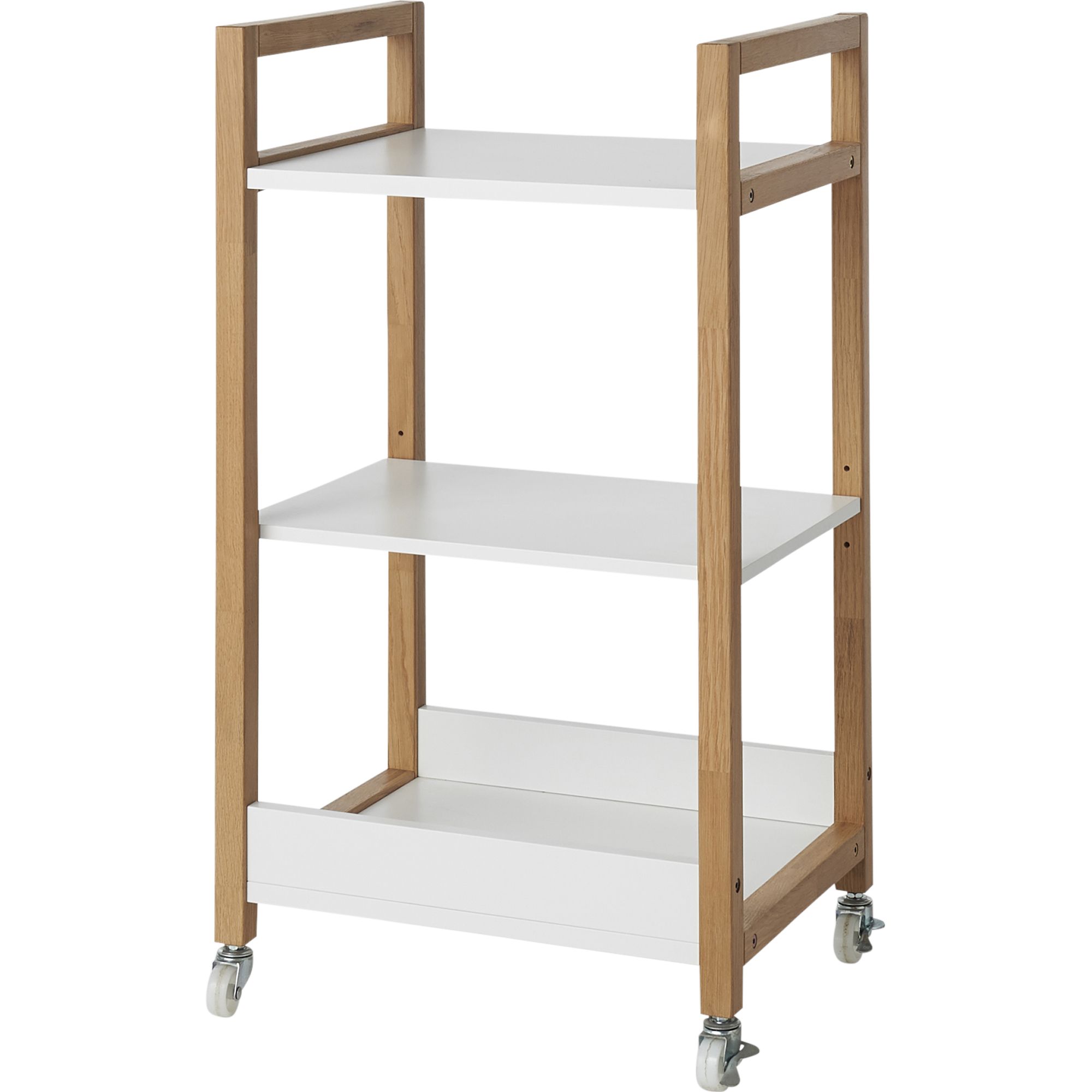 GoodHome Natural & White Oak Storage Trolley | Compare The Build