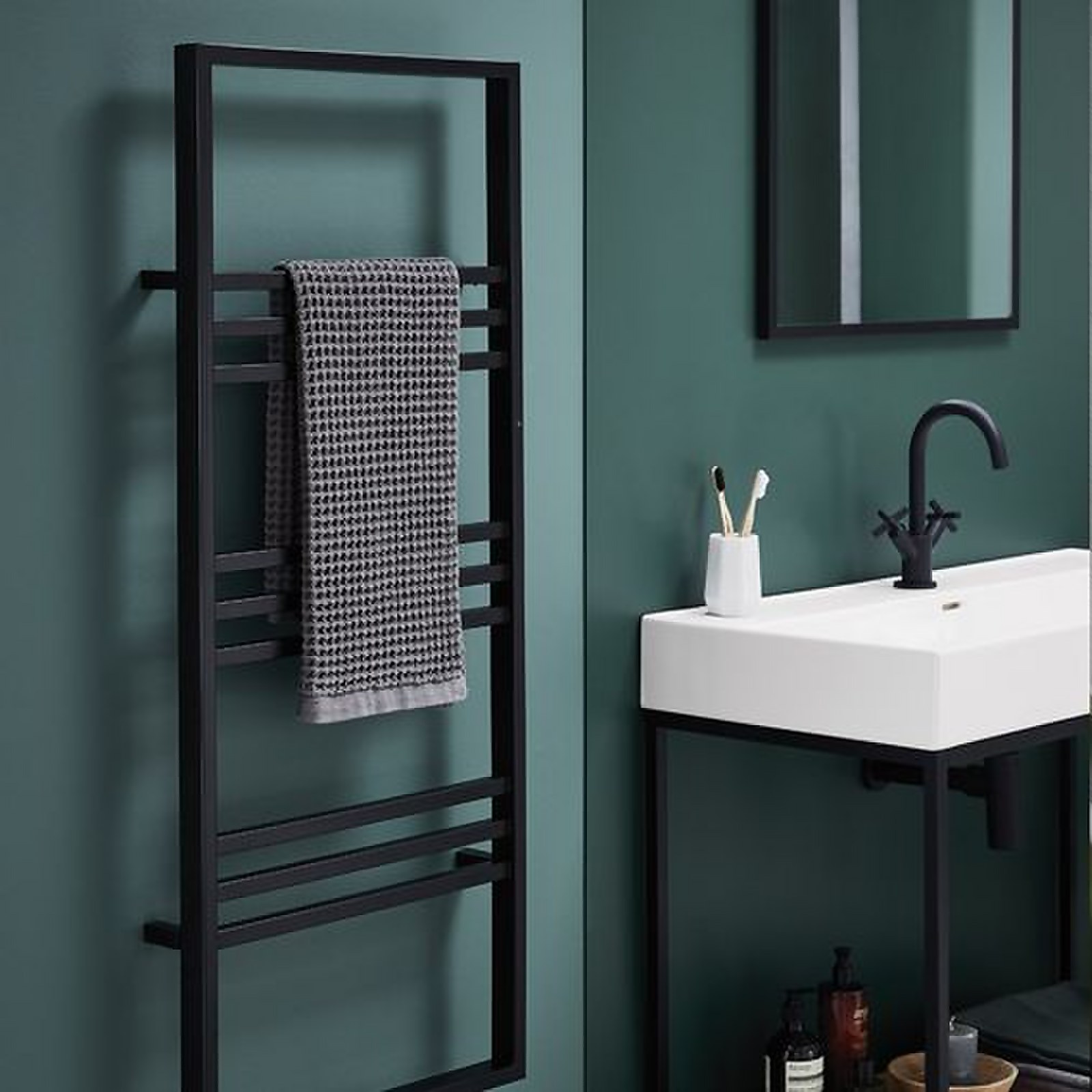 Bathstore Noir 1200mm Square Towel Radiator - Black Price Comparisons | Compare The Build