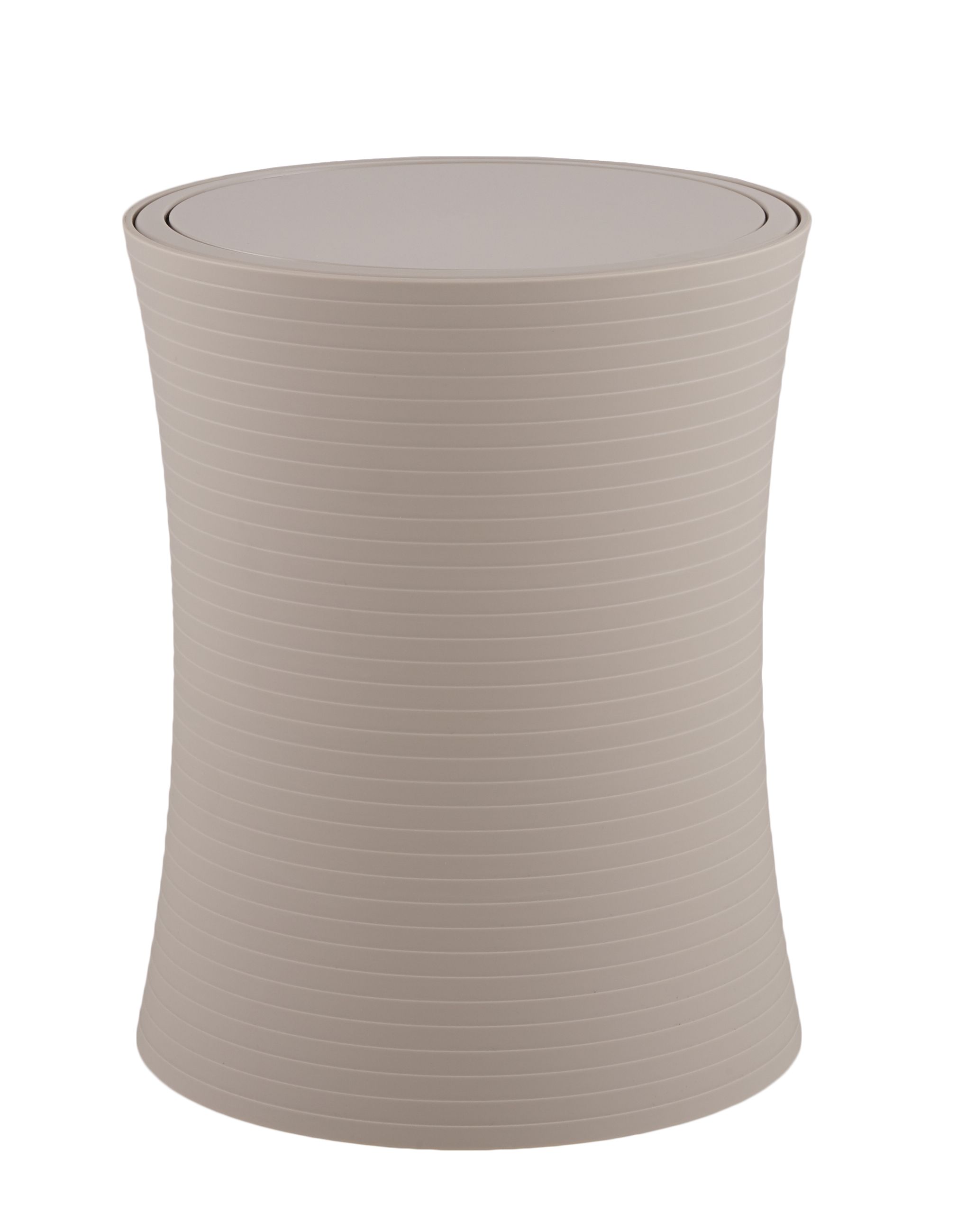 GoodHome Drina Taupe Abs Plastic Round Bathroom Swing Top Lid Bin, 3L | Compare The Build