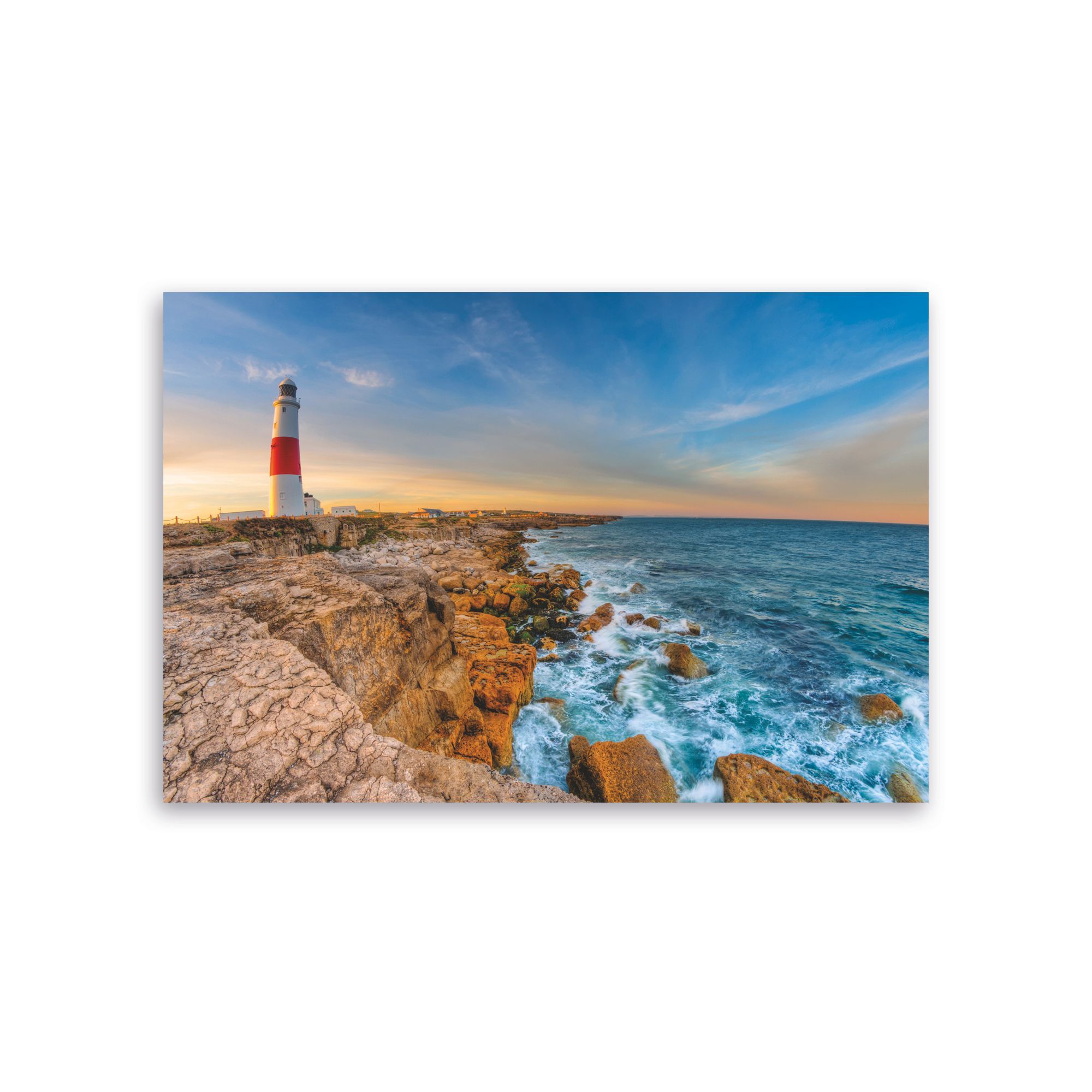 Lighthouse Shore Blue Canvas Art (H)1100mm (W)1600mm Price Comparisons | Compare The Build