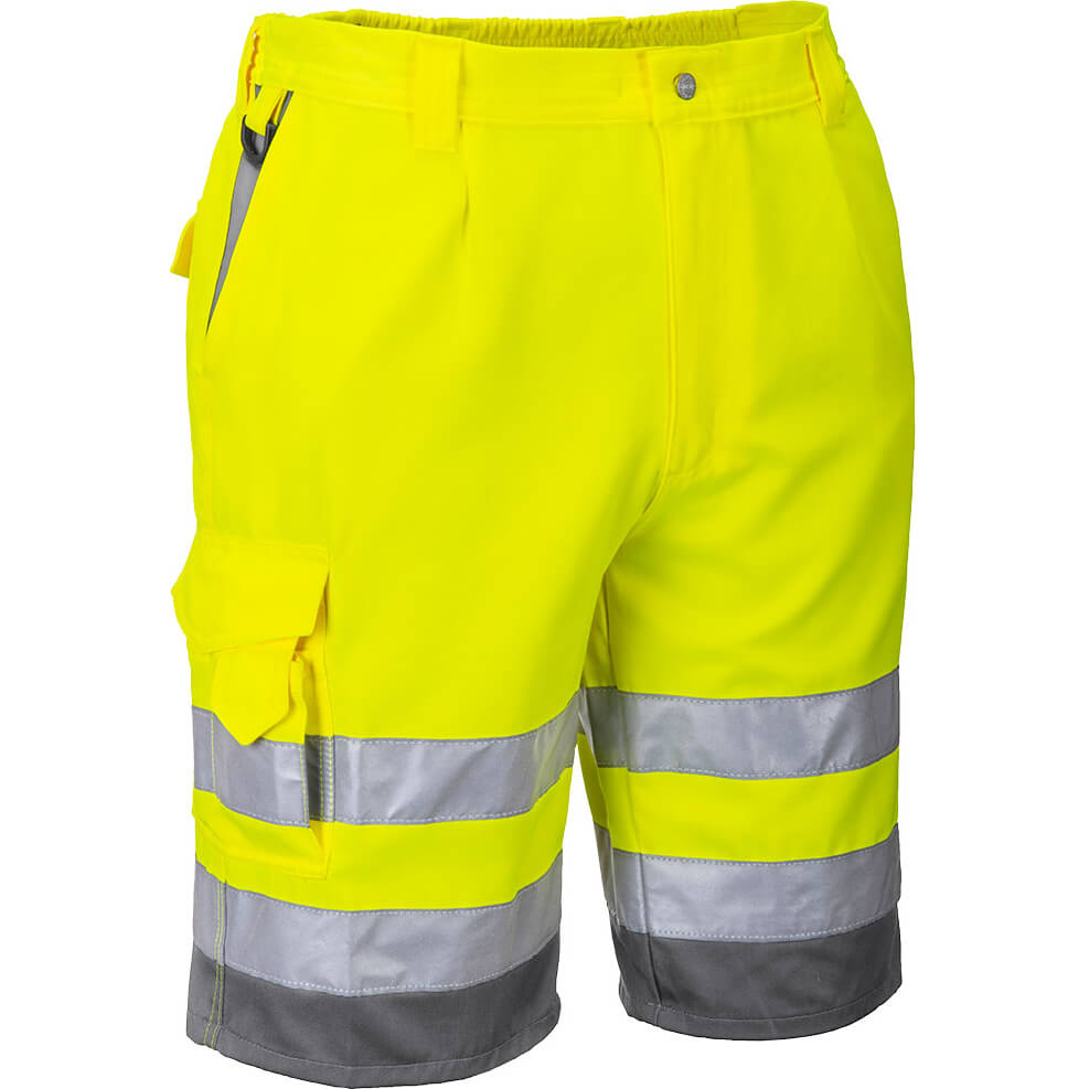 Portwest Mens Class 1 Hi Vis Poly Cotton Shorts Yellow / Grey XS Price Comparisons | Compare The Build