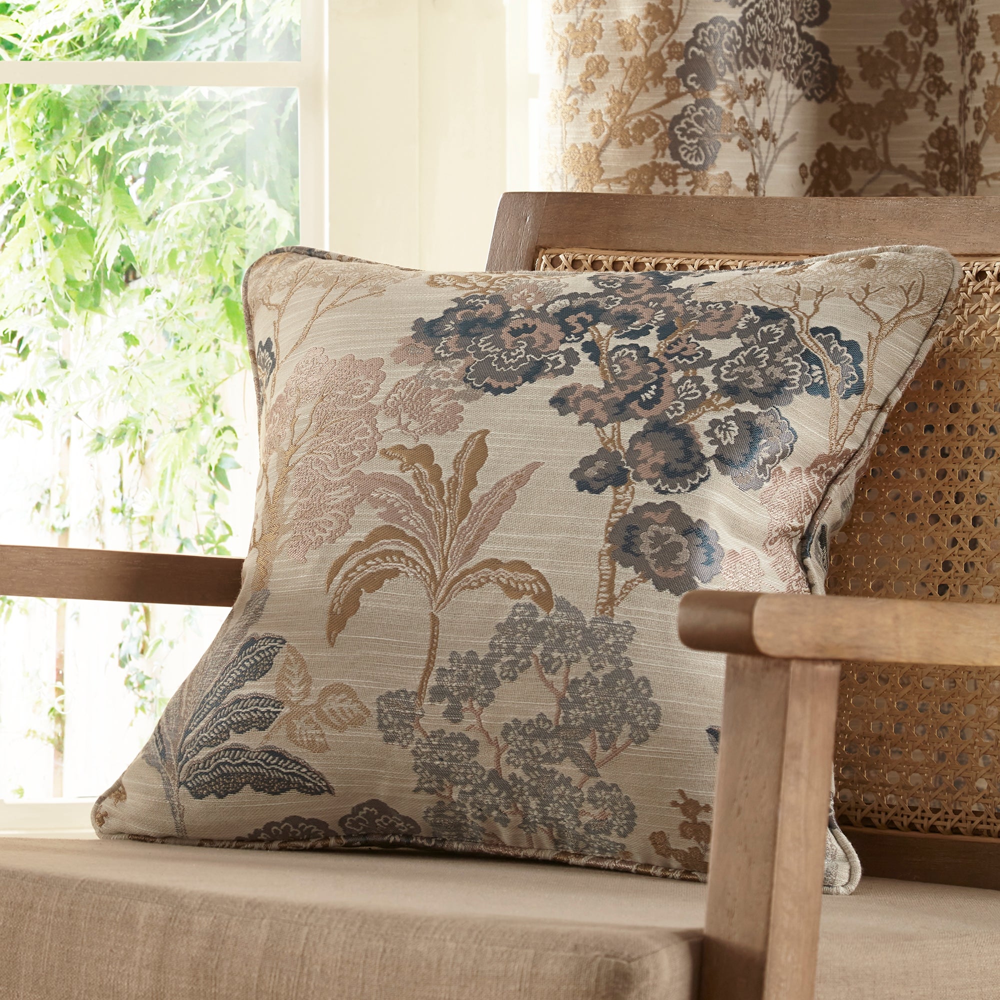 Folk Tree Blue Cushion Blue Price Comparisons | Compare The Build