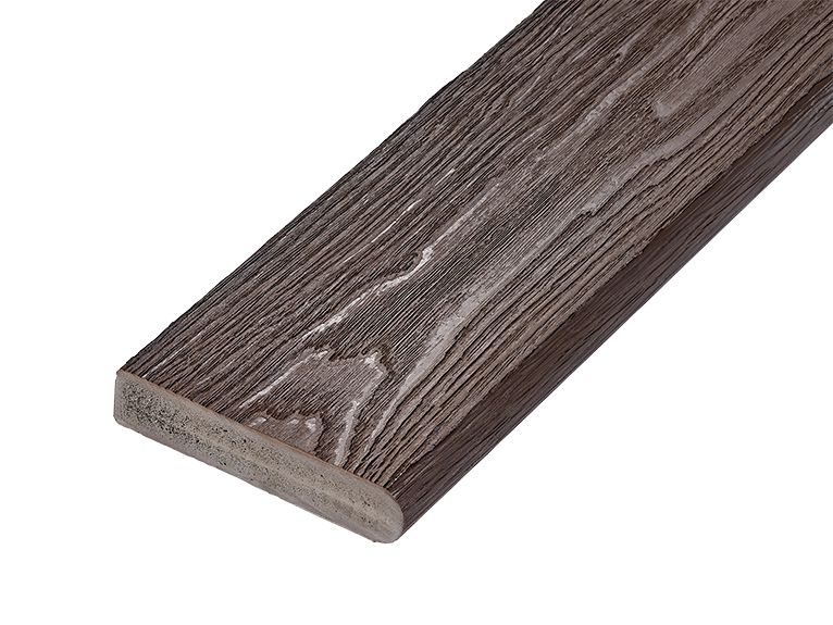 Premium Woodgrain Effect Bullnose Board Capstock PVC-ASA 3600mm x 150mm x 32mm - Ebony | Compare The Build