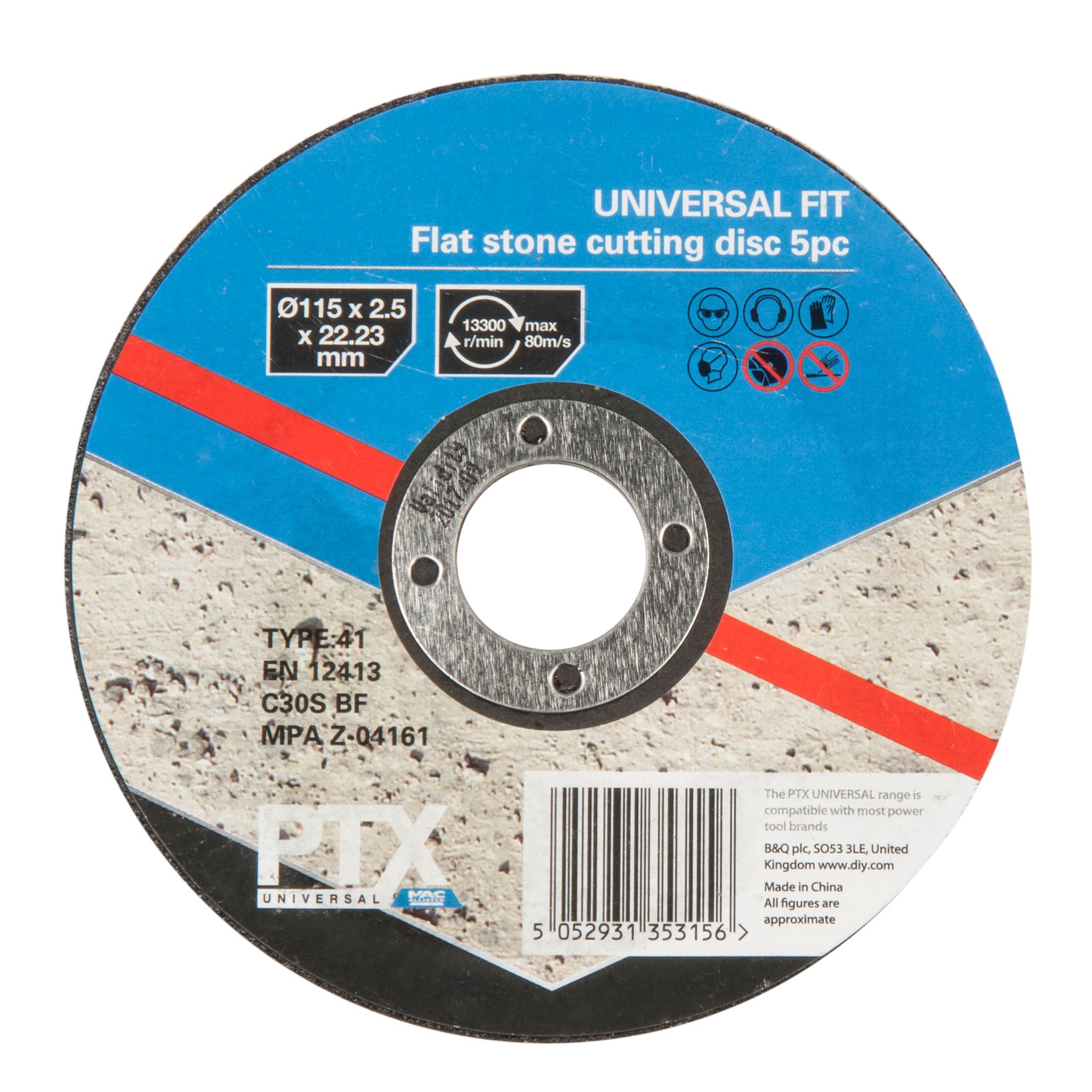 Ptx (Dia)115mm Flat Stone Cutting Disc, Pack Of 5 Price Comparisons | Compare The Build