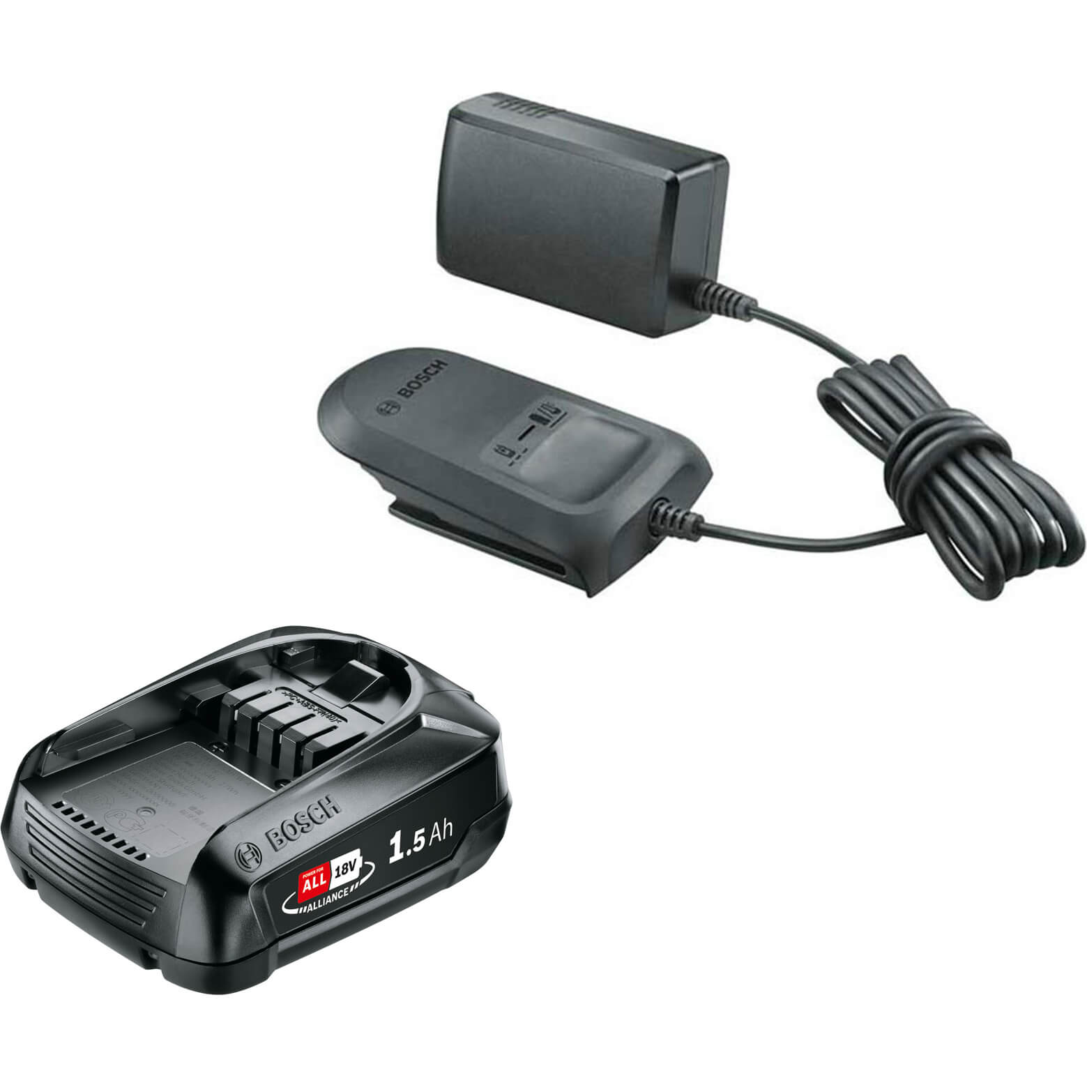 Bosch Genuine GREEN 18v Cordless Li-ion Battery 1.5ah and AL 1810 Charger 1.5ah Price Comparisons | Compare The Build
