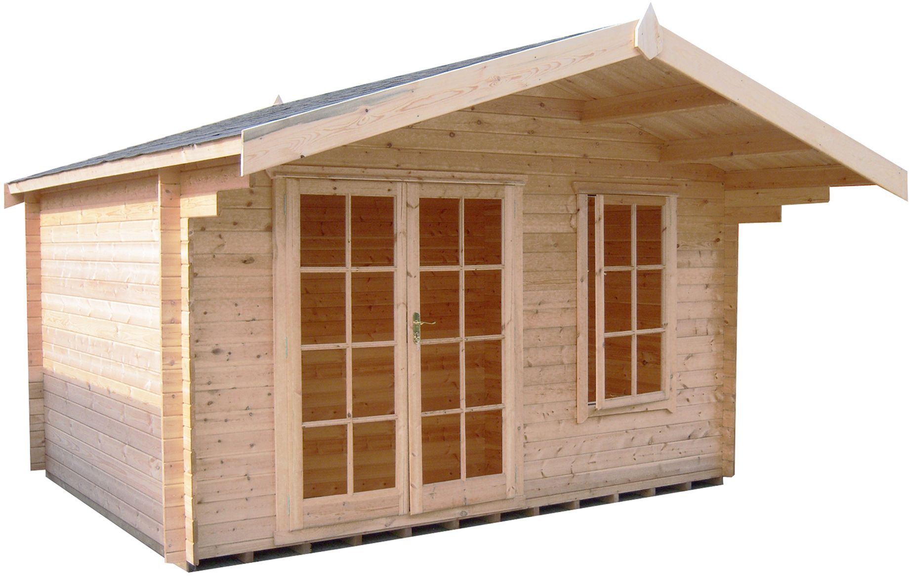 Shire Cannock 12X8 Toughened Glass Apex Tongue & Groove Wooden Cabin | Compare The Build