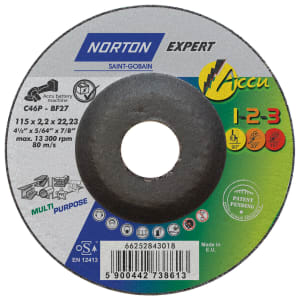 Norton Expert 1-2-3 Multi Purpose Cutting Disc - 115 x 22.23mm Pack of 2 Price Comparisons | Compare The Build