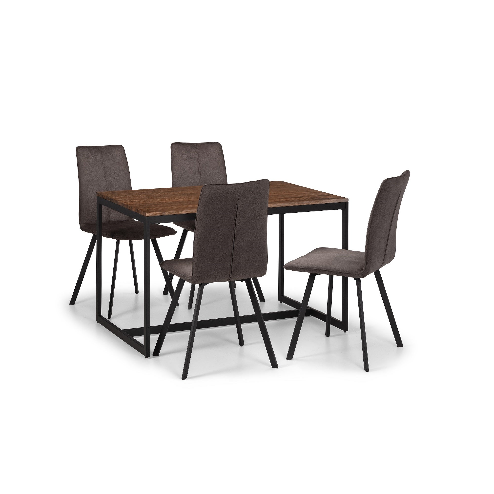 Tribeca Rectangular Walnut Dining Table with 4 Monroe Chairs Brown Price Comparisons | Compare The Build